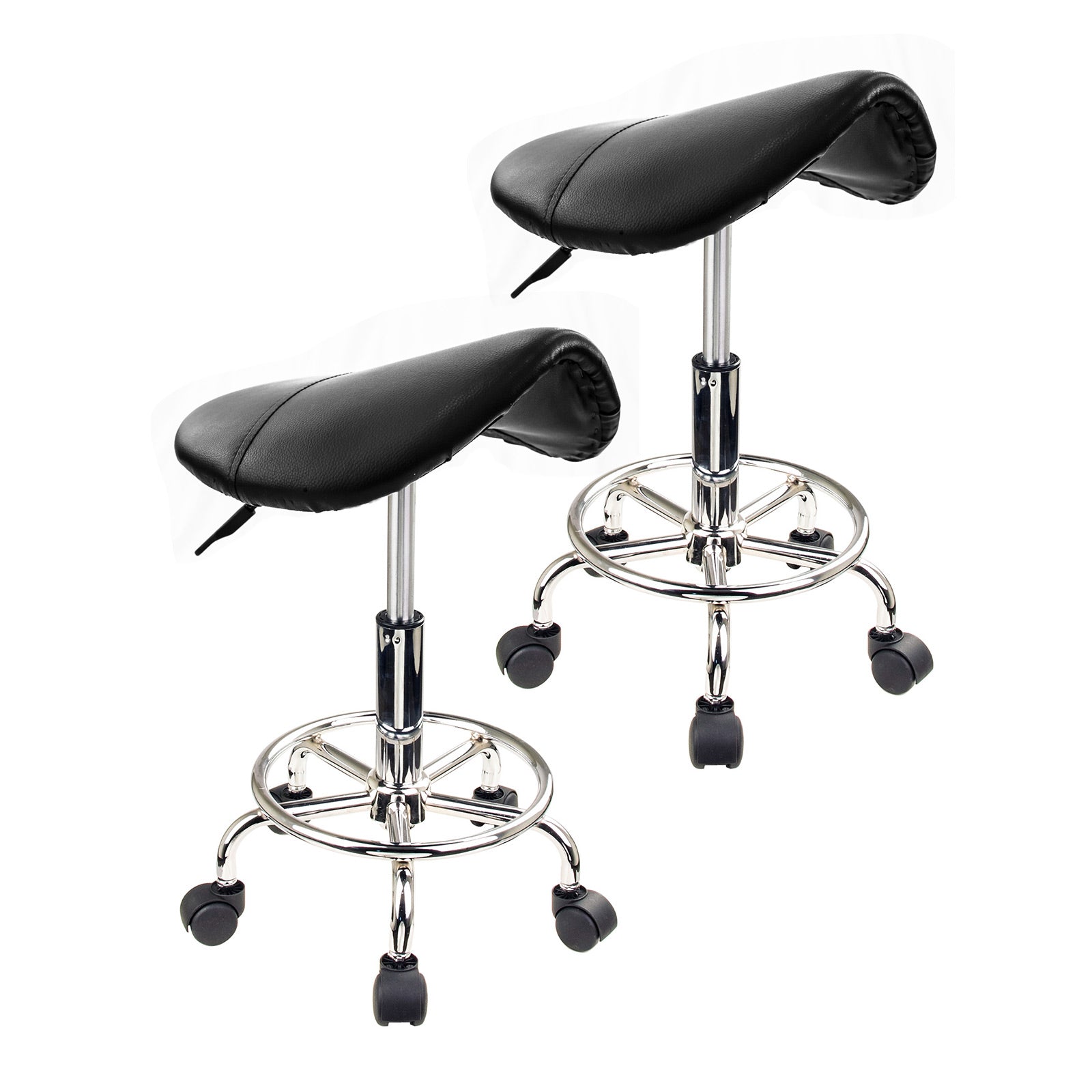 Hydraulic Swivel Saddle Barber Stools, 2X Set - Forever Beauty