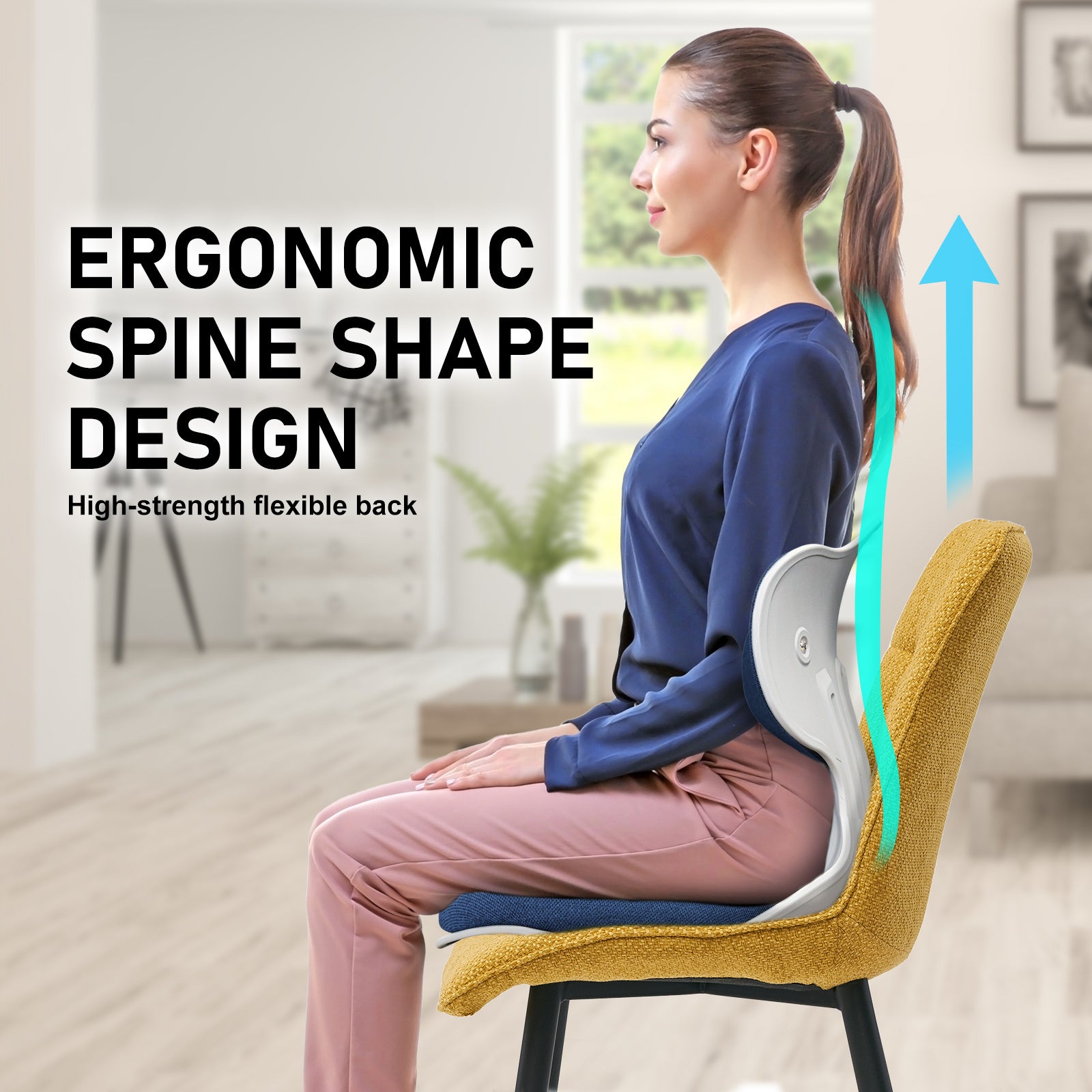 Ergonomic Stackable Posture Correction Chair, Blue - Samgong