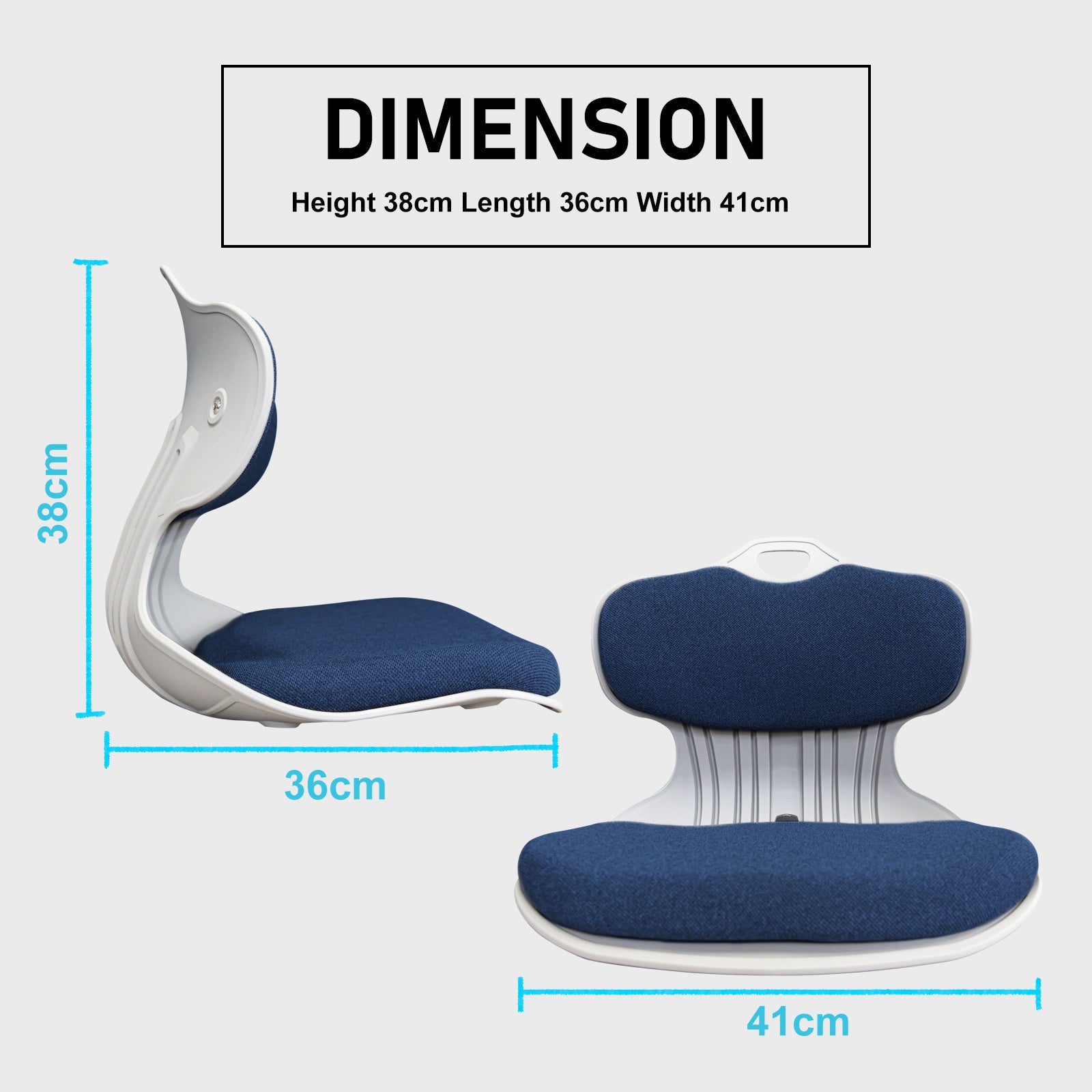 Ergonomic Stackable Posture Correction Chair, Blue - Samgong