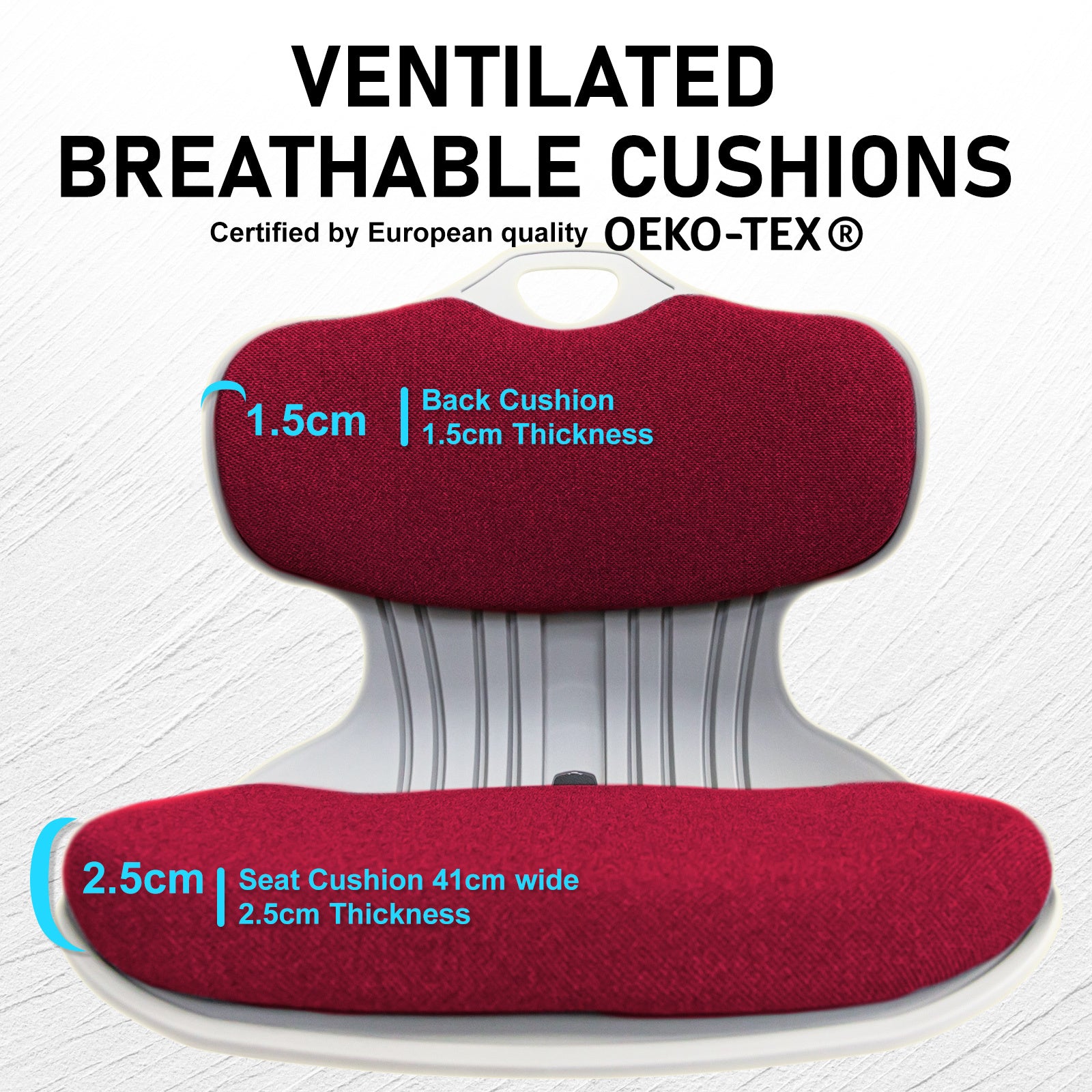 Ergonomic Red Posture Correction Seat with Foam & Handle