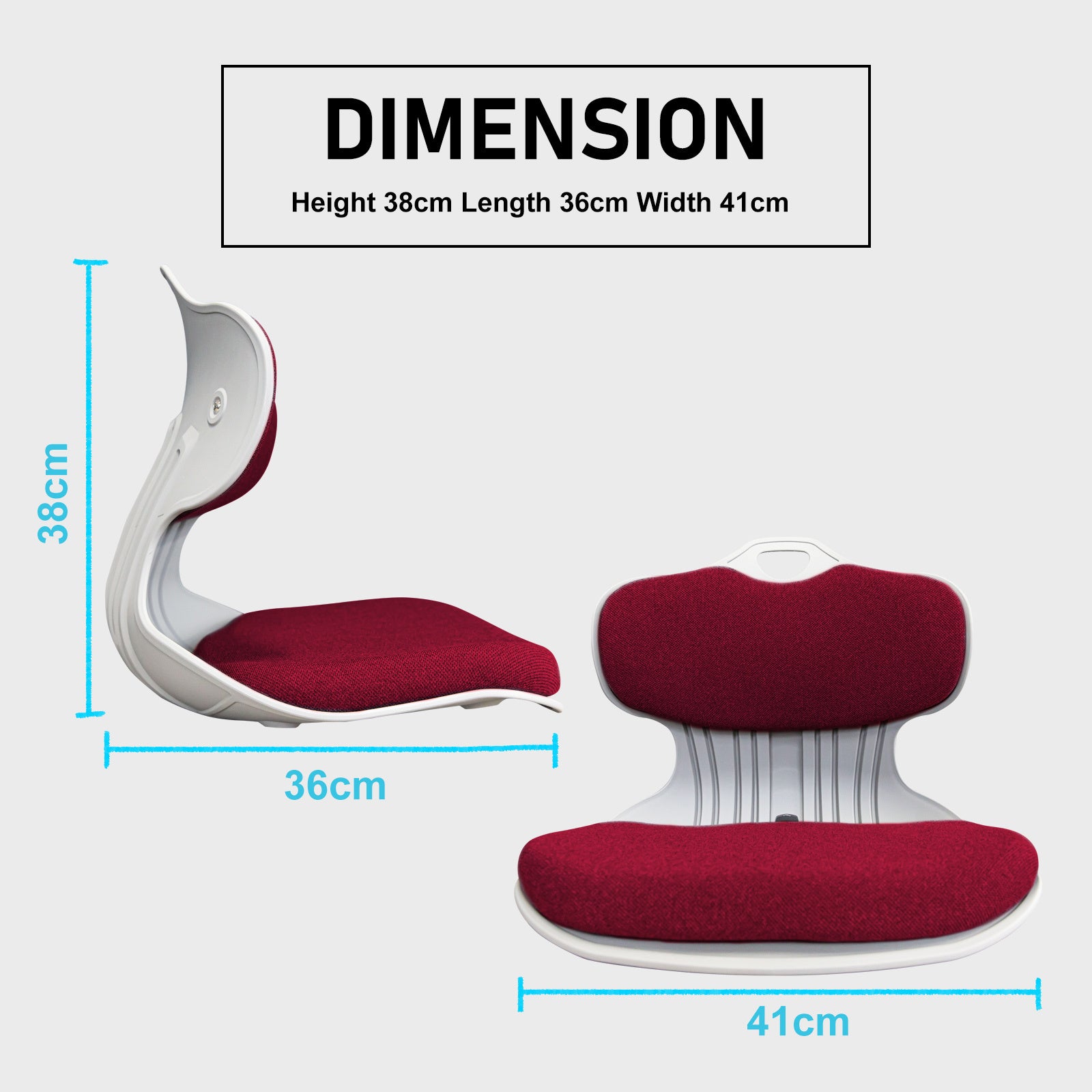 Ergonomic Red Posture Correction Seat with Foam & Handle