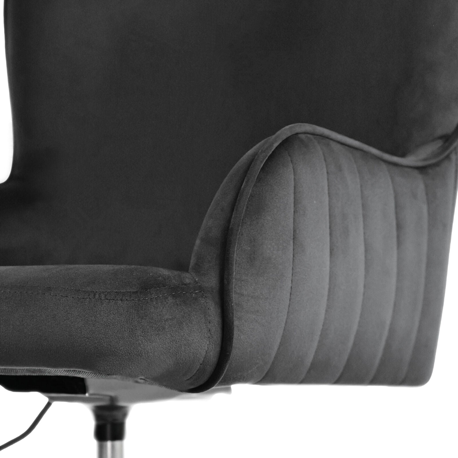 Desk Armchair - Home Office Swivel Chair Adjustable Height Seat PLUME BLACK