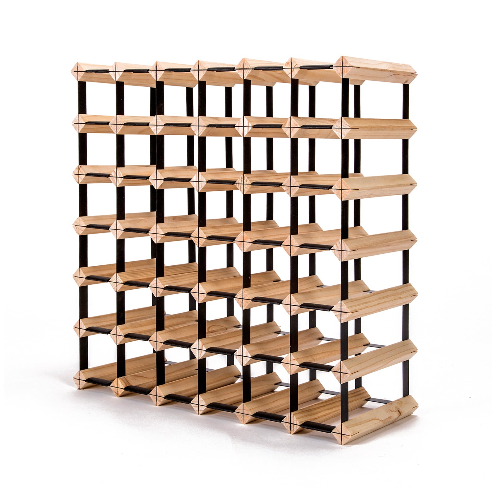 Expandable Timber Wine Rack 42 Bottles Storage Organizer