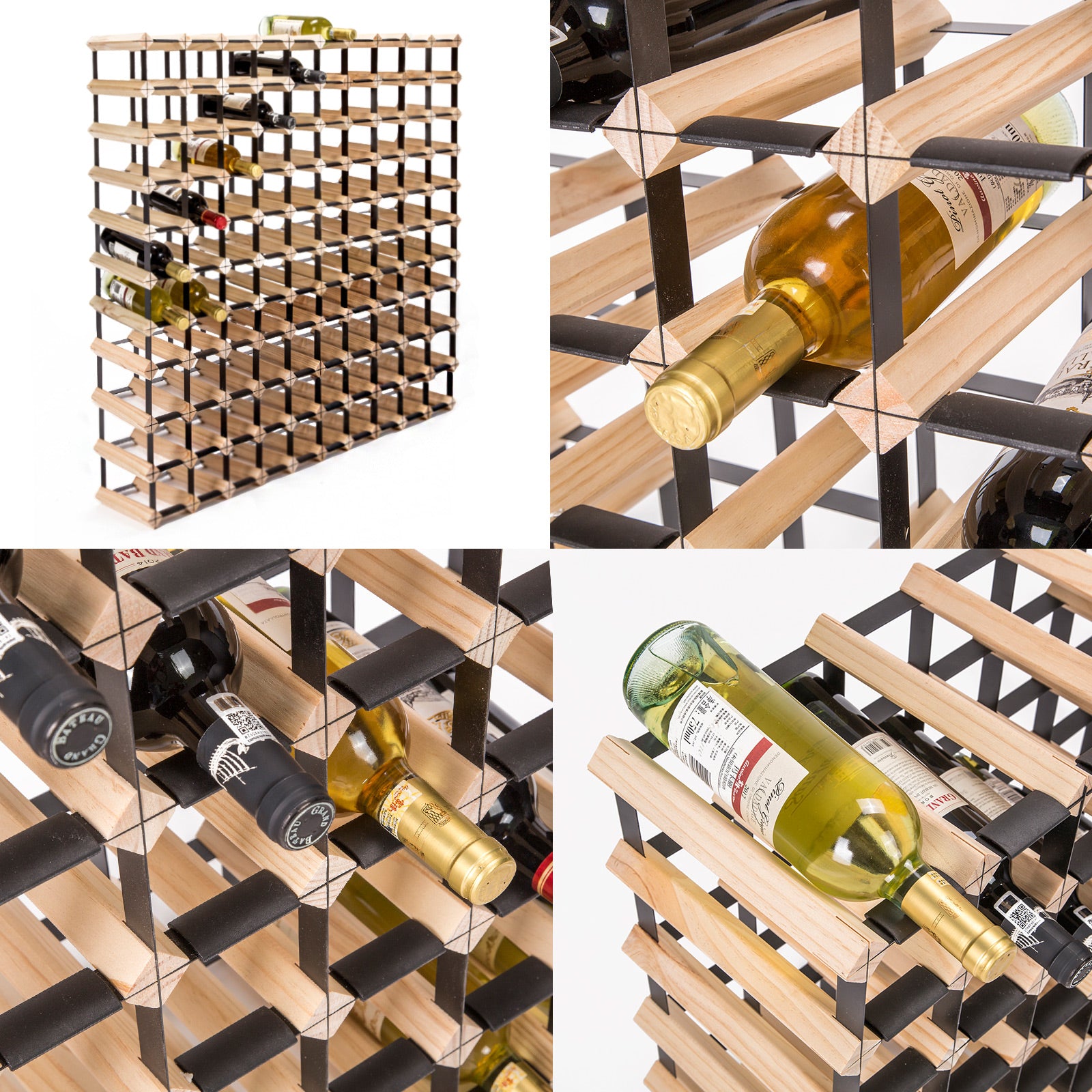 Expandable Timber Wine Rack, 110 Bottle Capacity, Home Ready