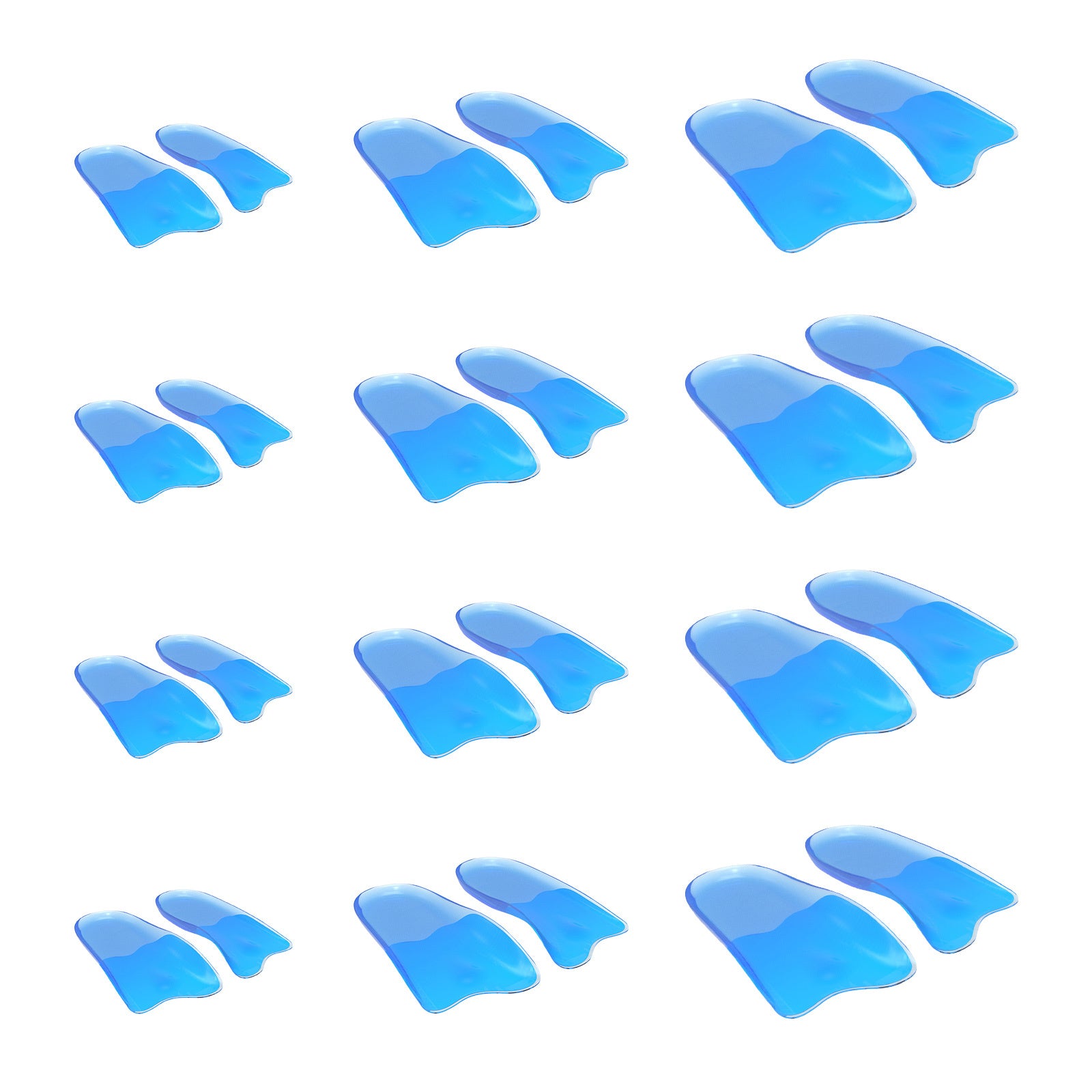 Shock Absorption Cushioned Gel Arch Support Half Insoles Set