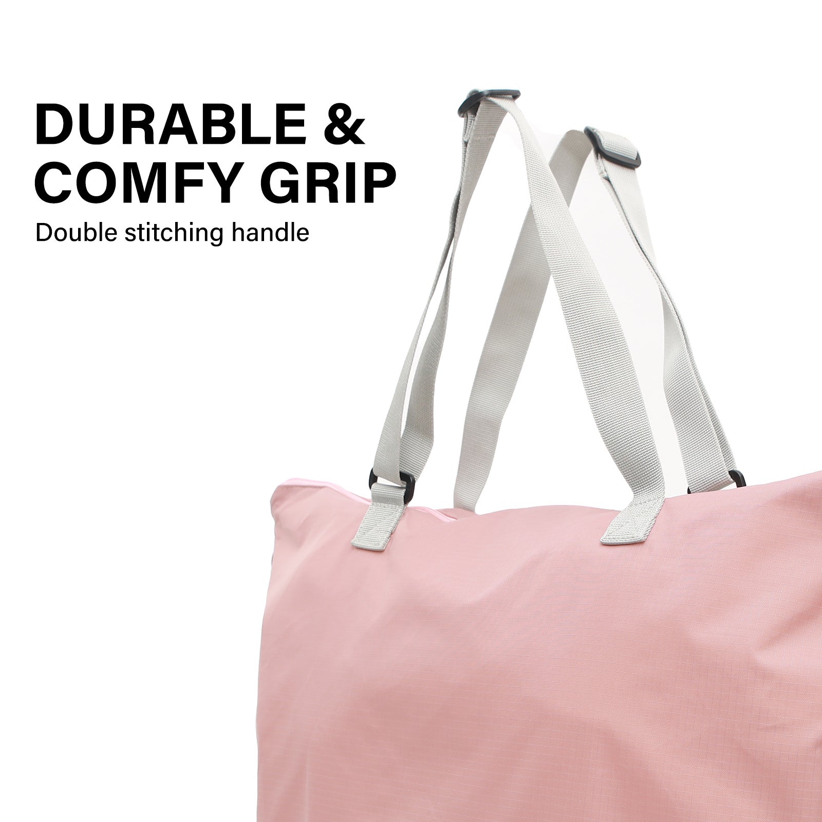 Waterproof Foldable Shopper Tote Laptop Bag, Compact, Pink - KOELE