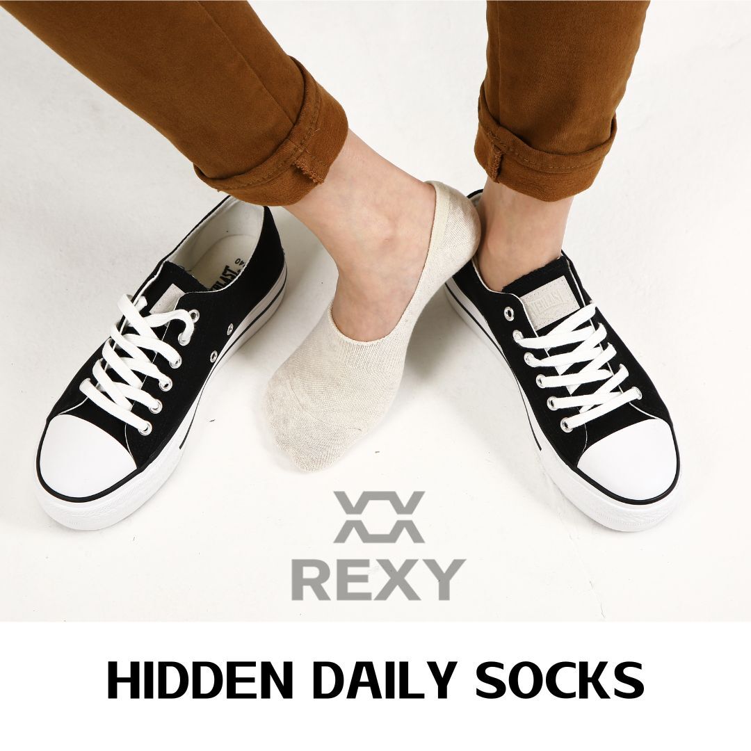 10X Small Daily No Show Sock - MULTI COLOUR	5X Rexy Daily No Show Ankle Socks Small Non-Slip Breath