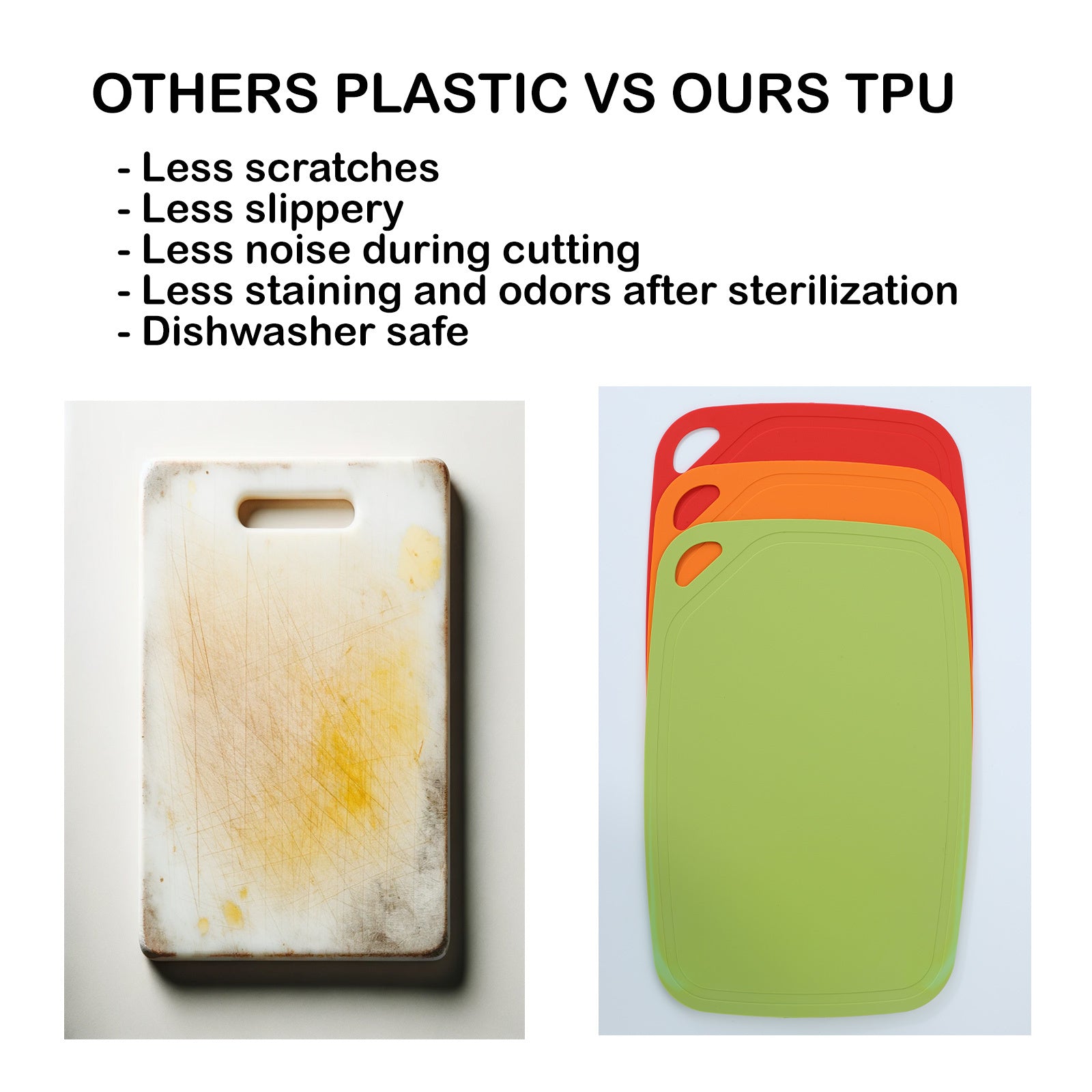 Antibacterial TPU Cutting Board, Dishwasher Safe, Green - Ecosillee