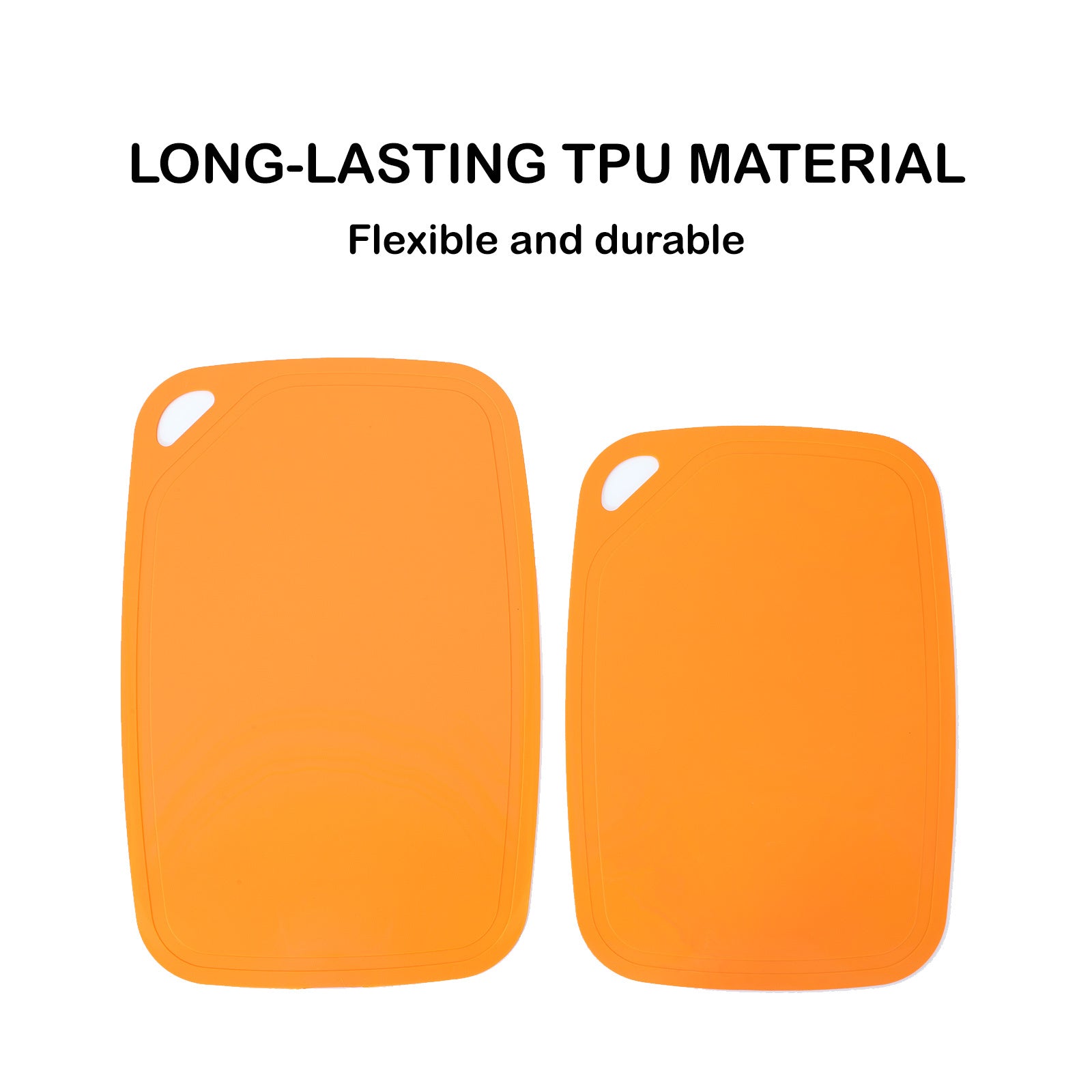 Antibacterial TPU Cutting Board, Dishwasher Safe, Orange - Ecosillee