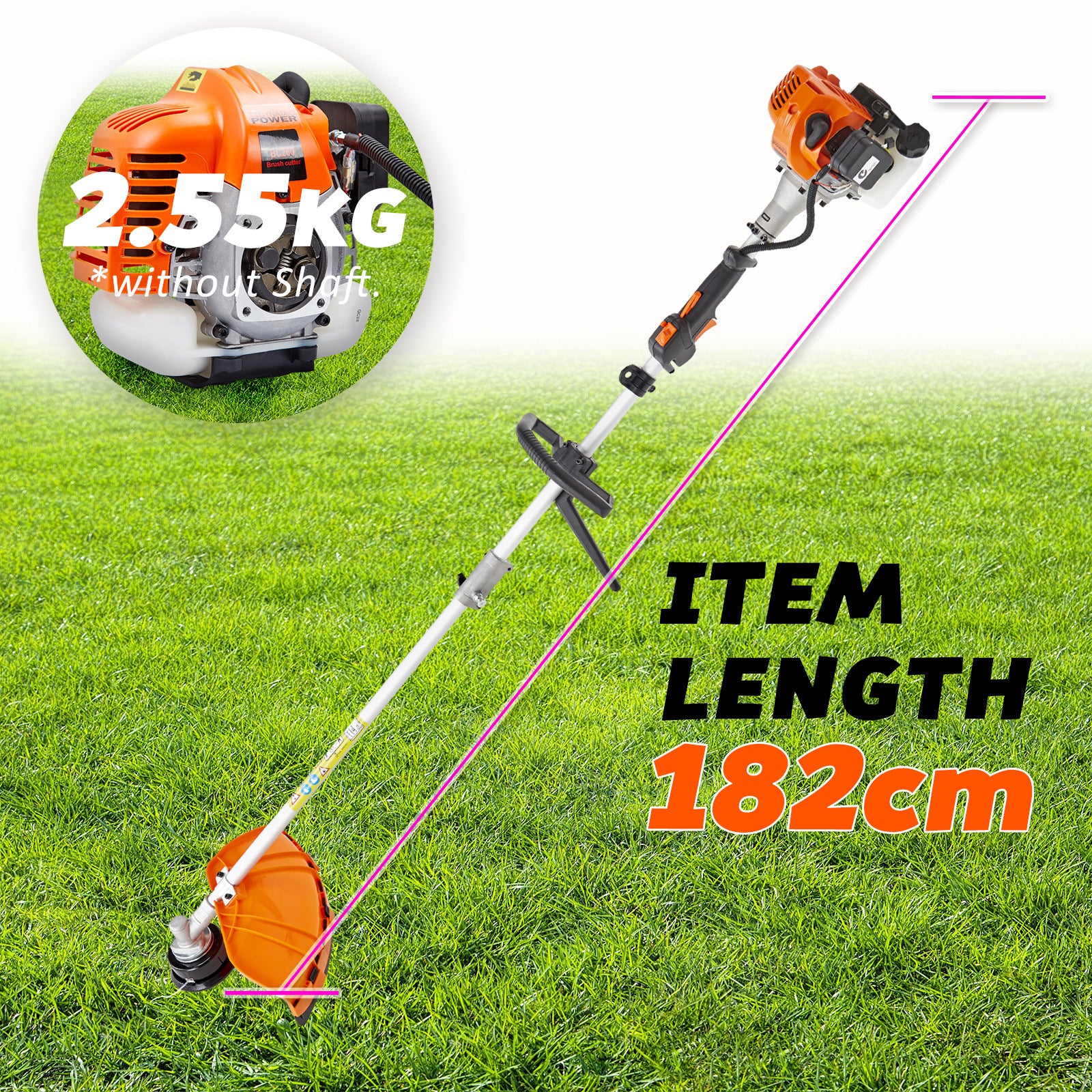 Lightweight Gas Brush Cutter 26cc, 5 Blades, 182cm - Dynamic Power