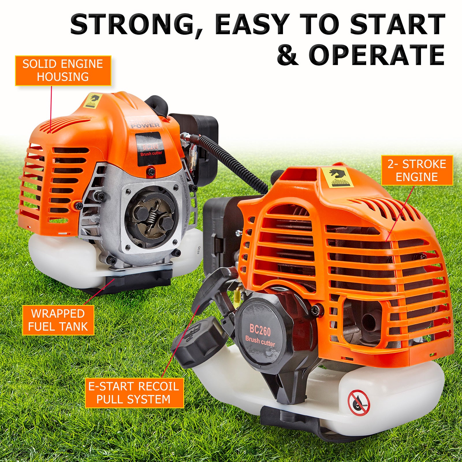 Lightweight 26cc Gasoline Brush Cutter with Blade, Dynamic Power