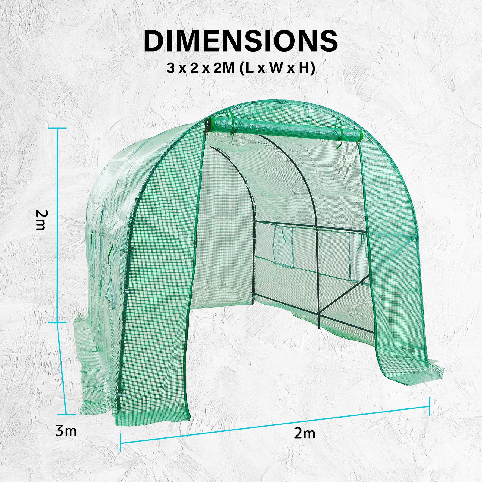 Large Steel Frame Walk-In Greenhouse with UV PE Cover