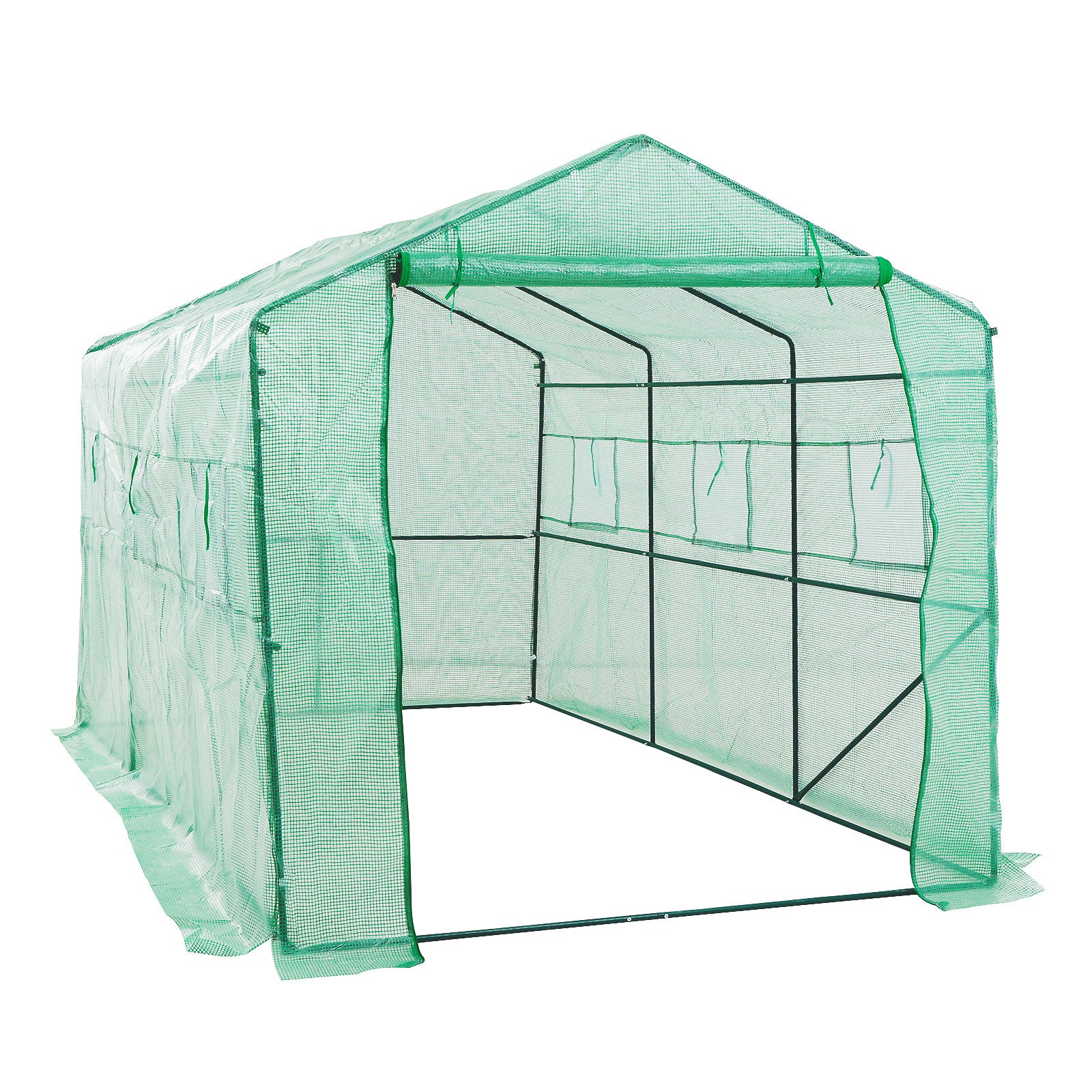 Large Walk-In Steel Greenhouse with UV Resistant PE Cover