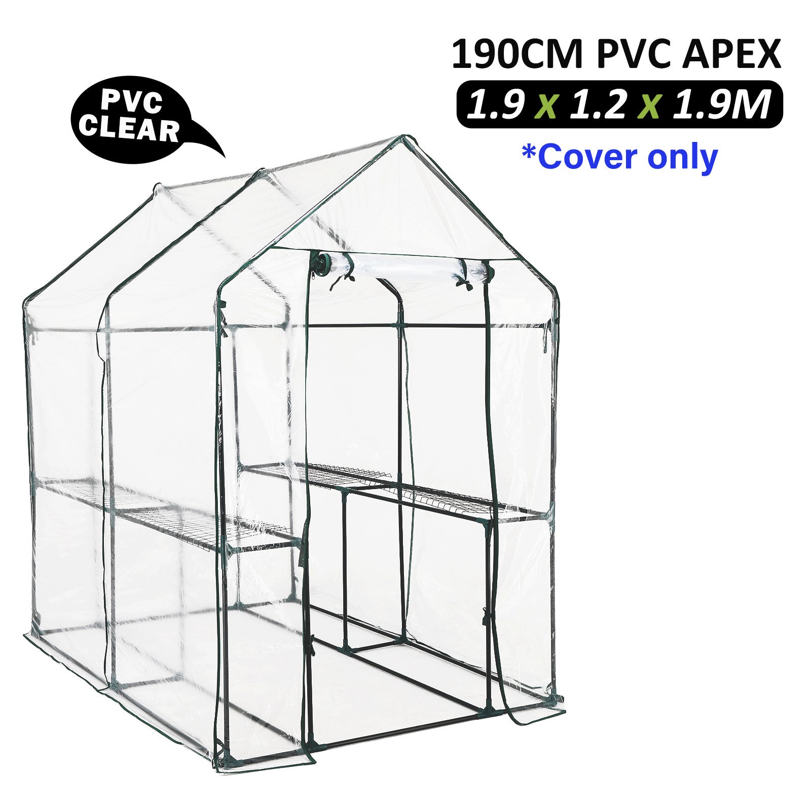 UV Resistant Garden Greenhouse Shed PVC Cover 190cm Home Ready