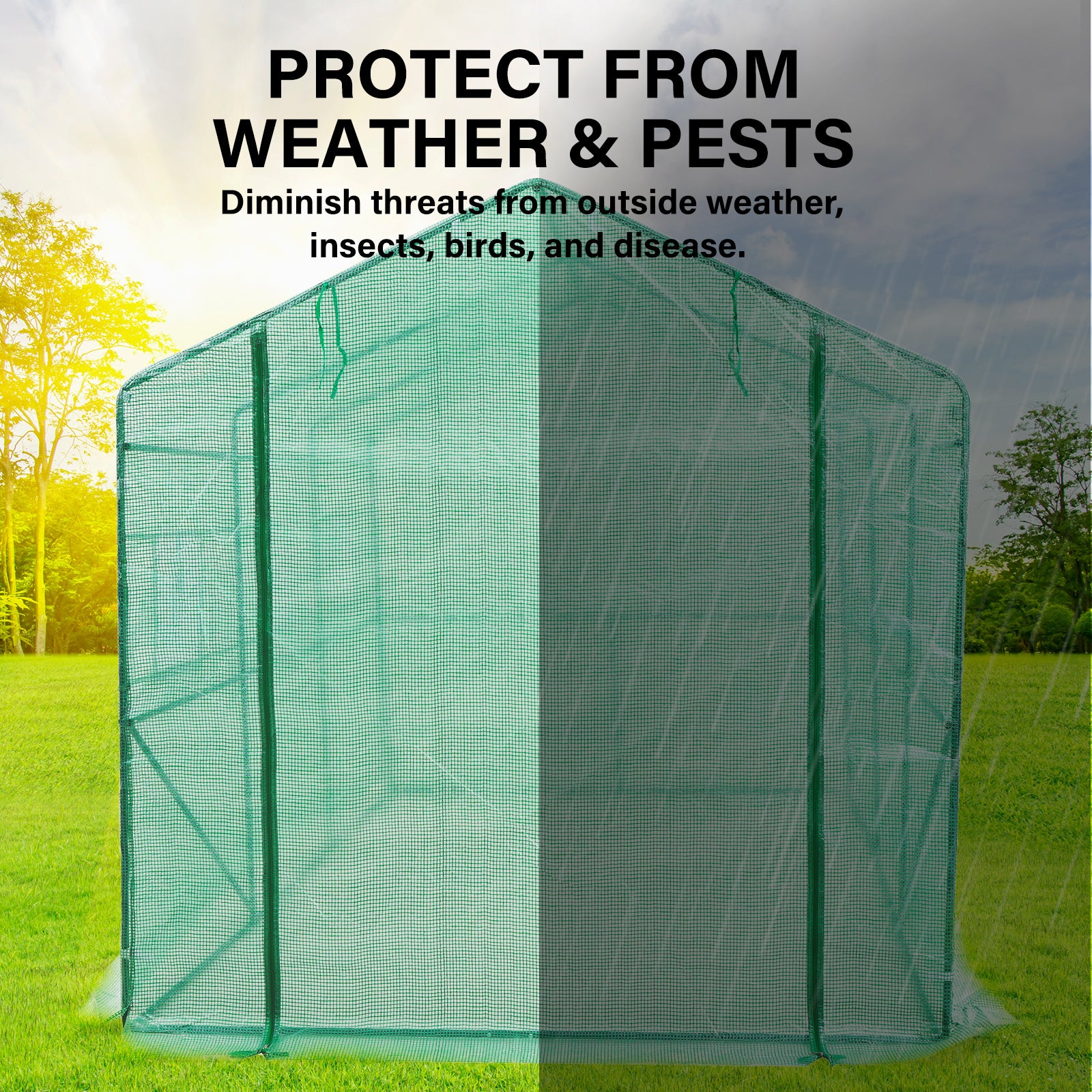 UV Resistant Waterproof 350cm Greenhouse PE Cover Home Ready