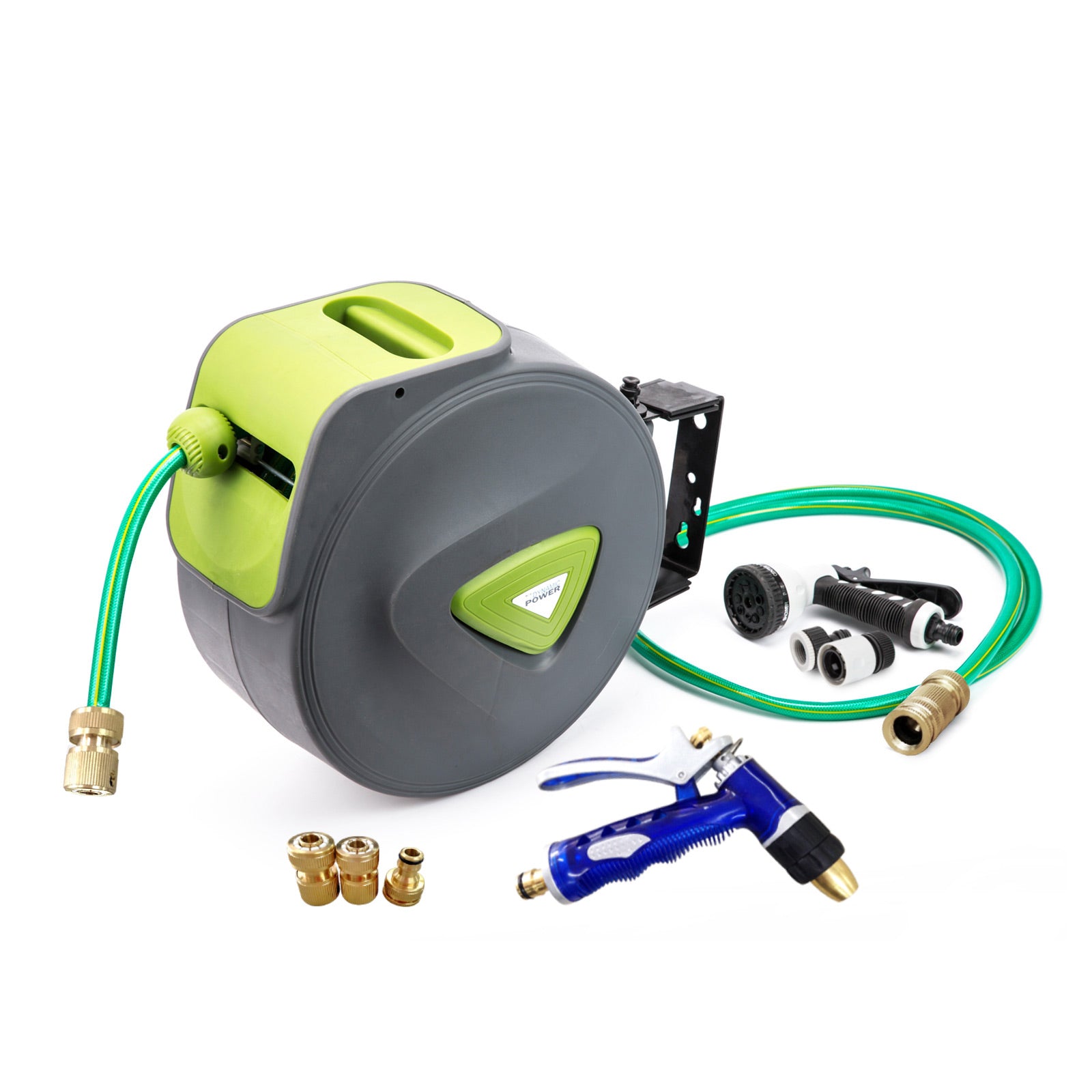 UV Resistant 30M Retractable Garden Water Hose Reel + Brass Gun