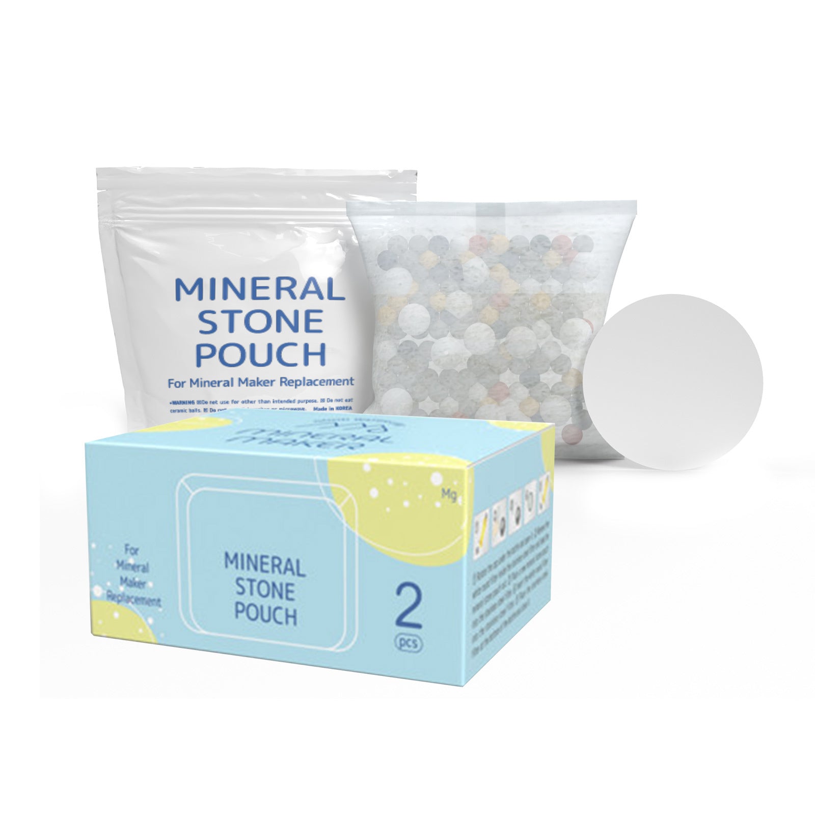 2X Alkaline Mineral Stone Pouch Water Filter - Mineral Maker