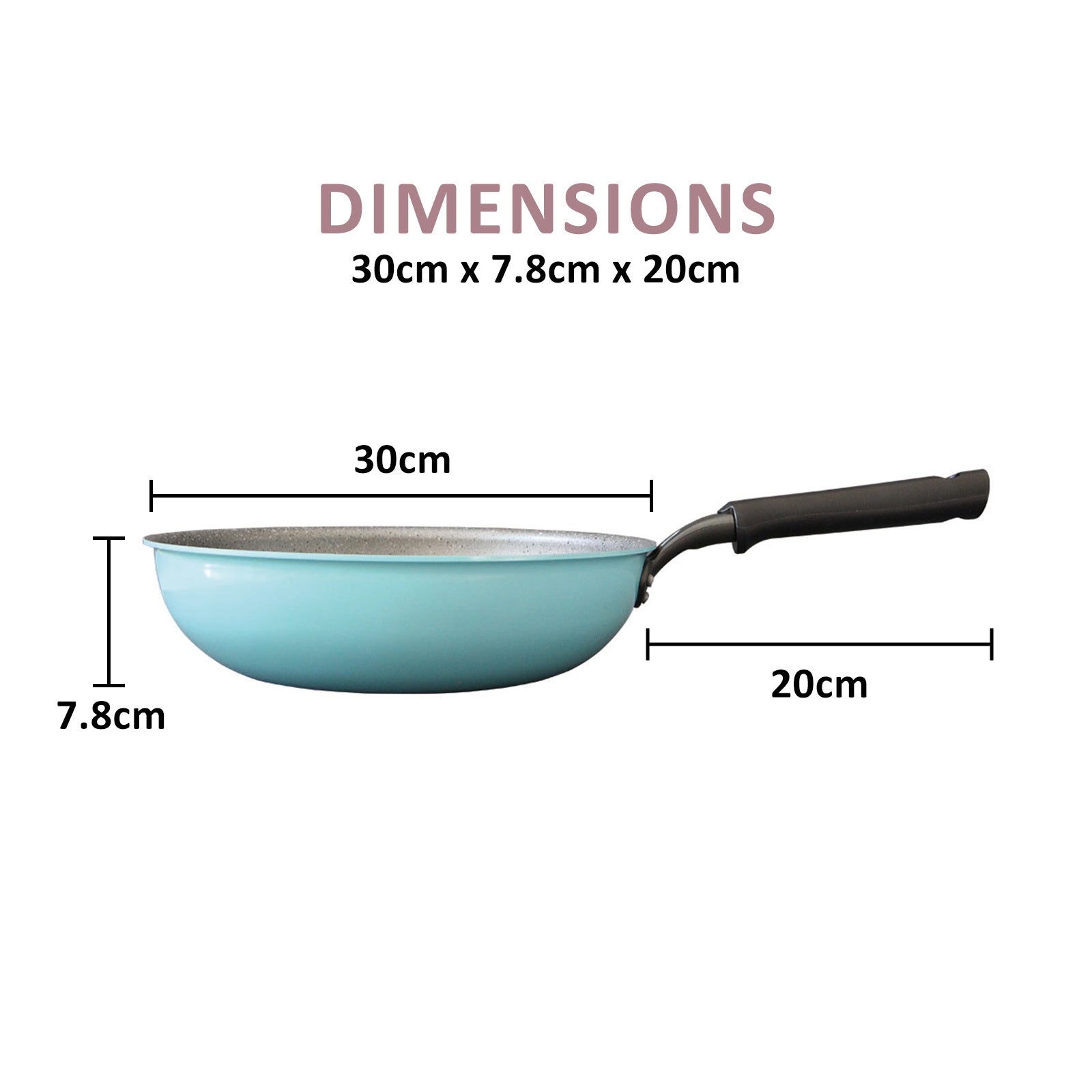 Non-Stick Ceramic Induction Stone Wok 28cm - Fanjini