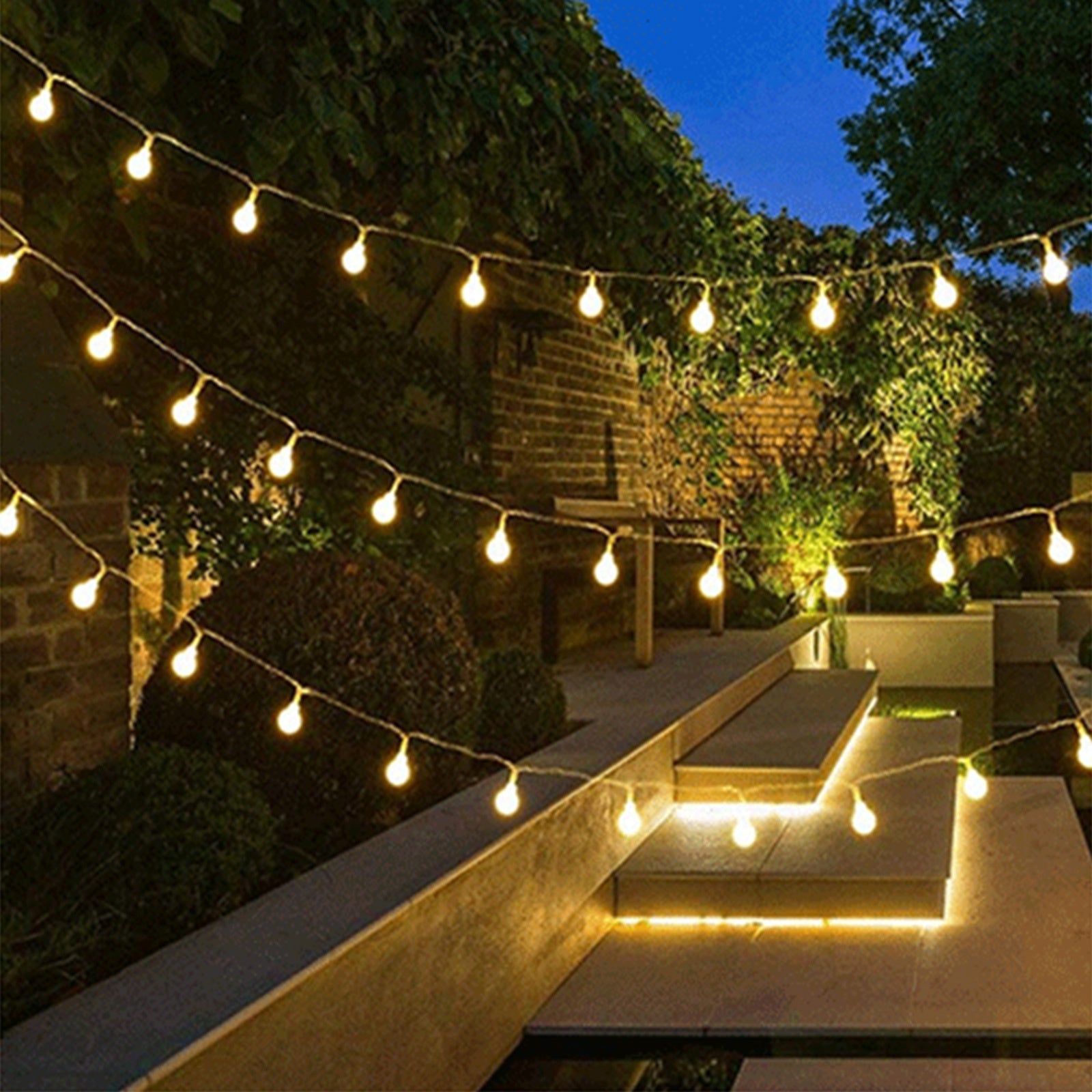 Waterproof LED Festoon String Lights 32M, 30 Bulbs, Sansai