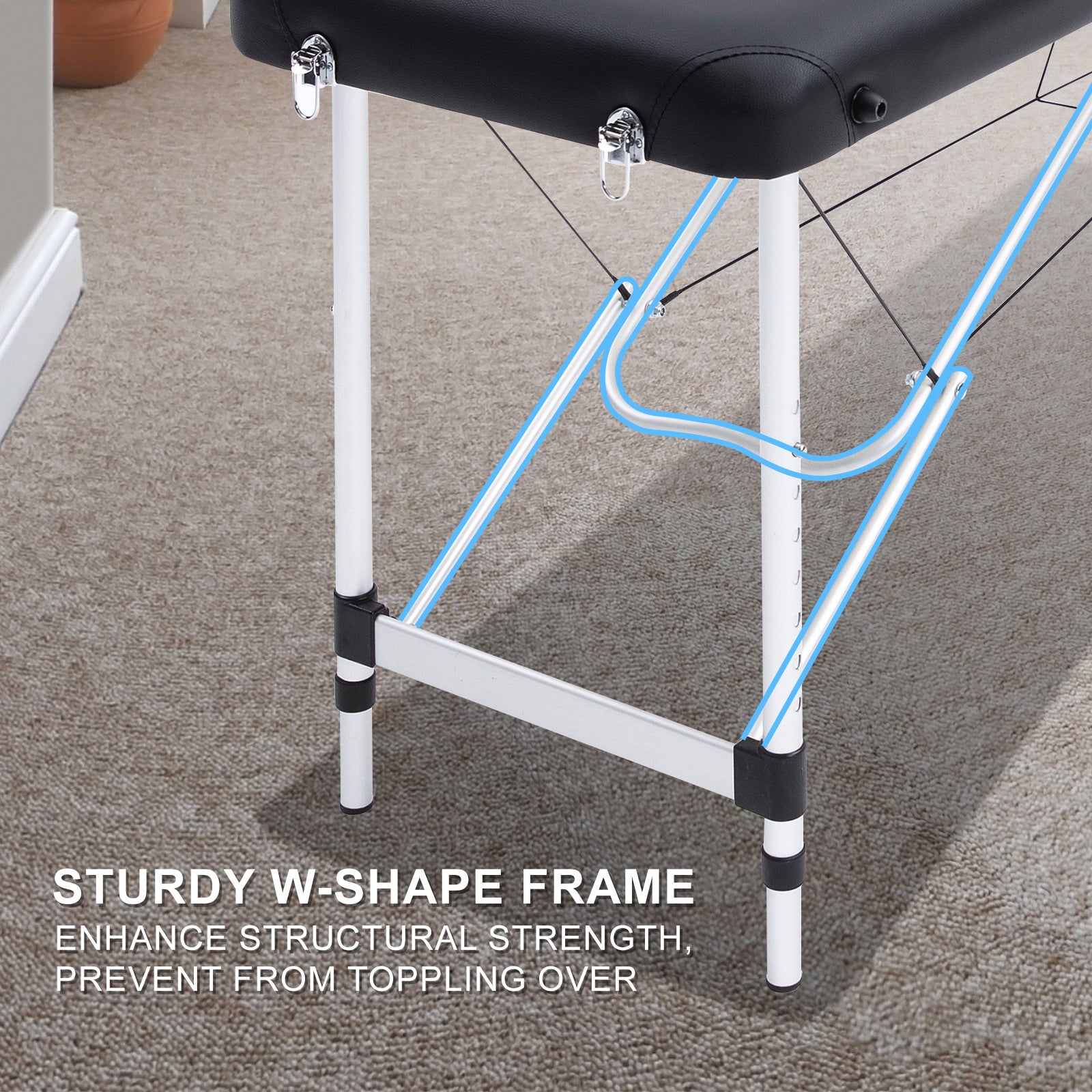 Lightweight Aluminium Portable Beauty Massage Table 55cm