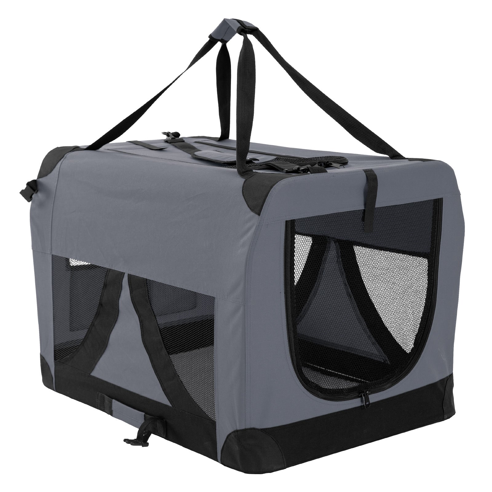 XXL Grey Portable Soft Dog Carrier with Mesh Windows