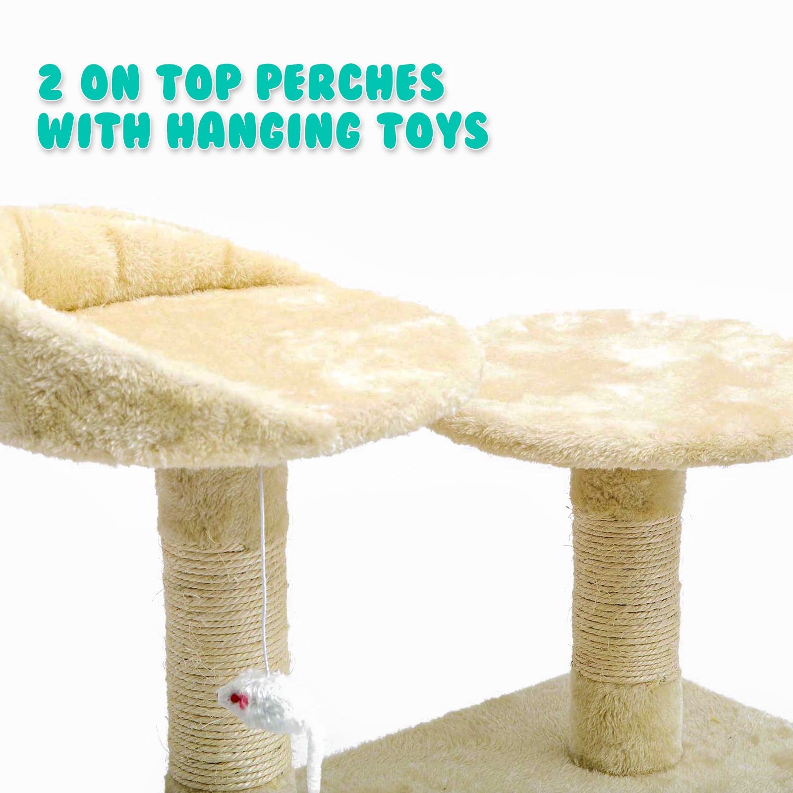 Multi-Level 130cm Cat Tree Scratcher with Plush Platforms