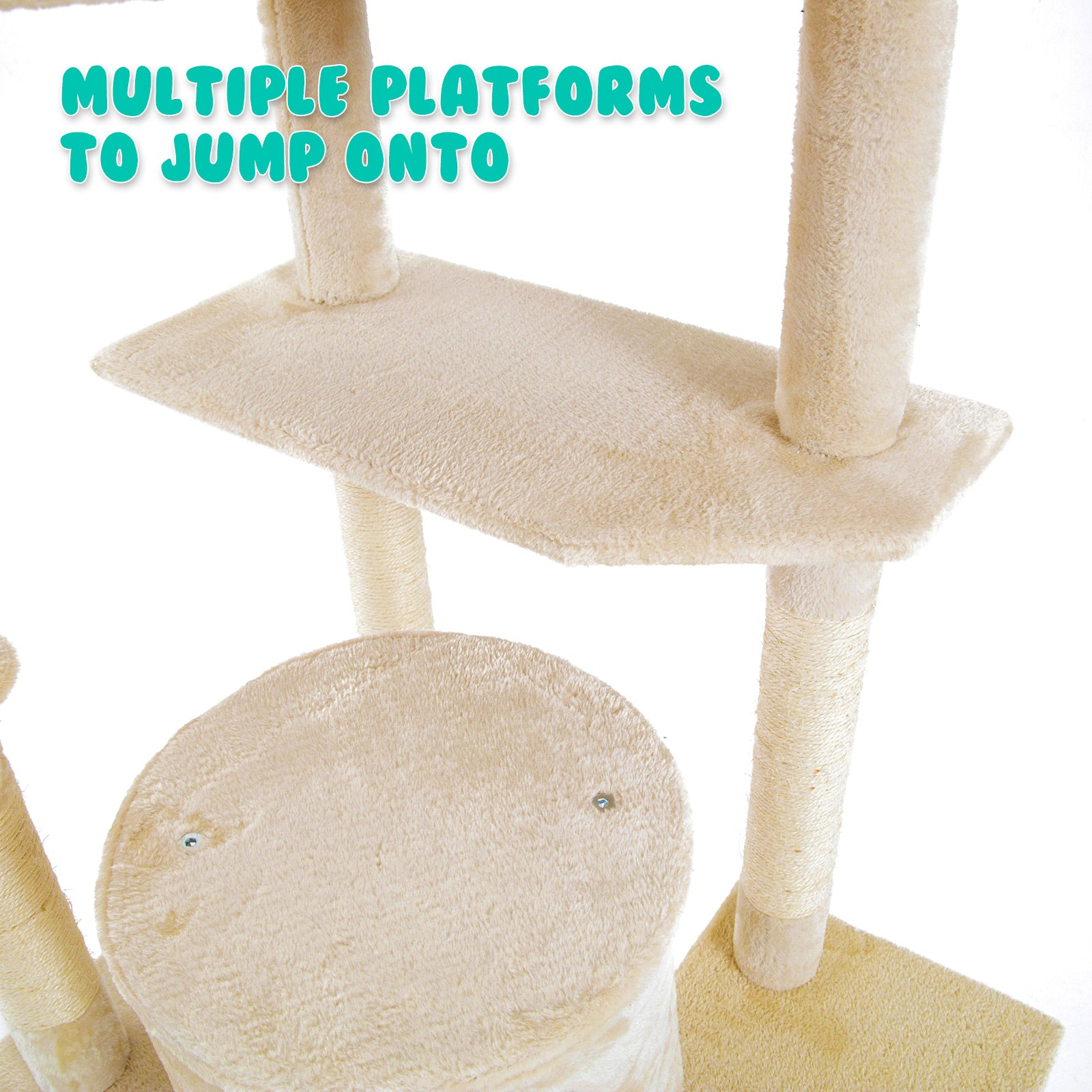 Multi-Level Cat Tree with Scratching Posts, 201cm - Paw Mate