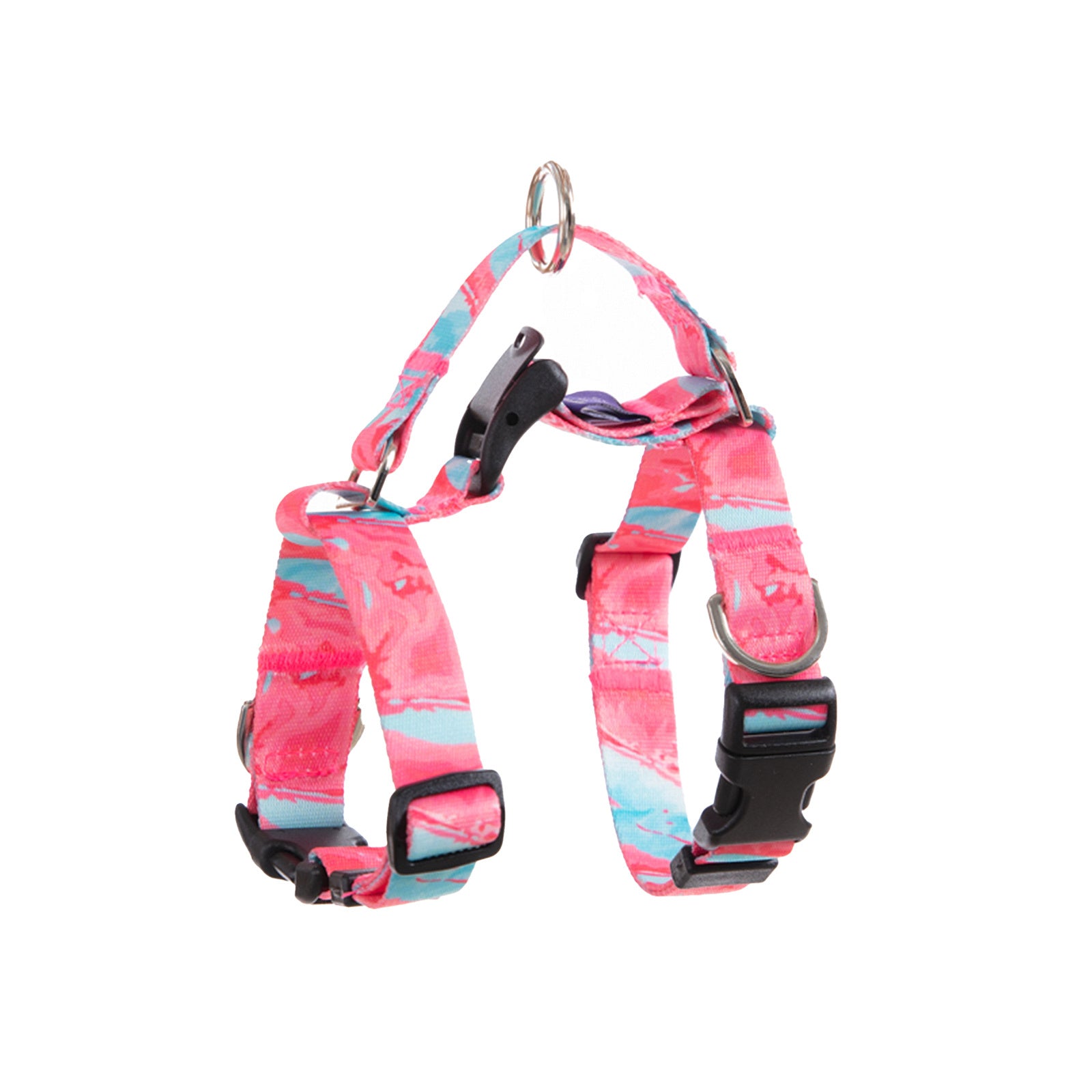 Adjustable No-Pull Double-Lined Dog Harness Small Marble Pink