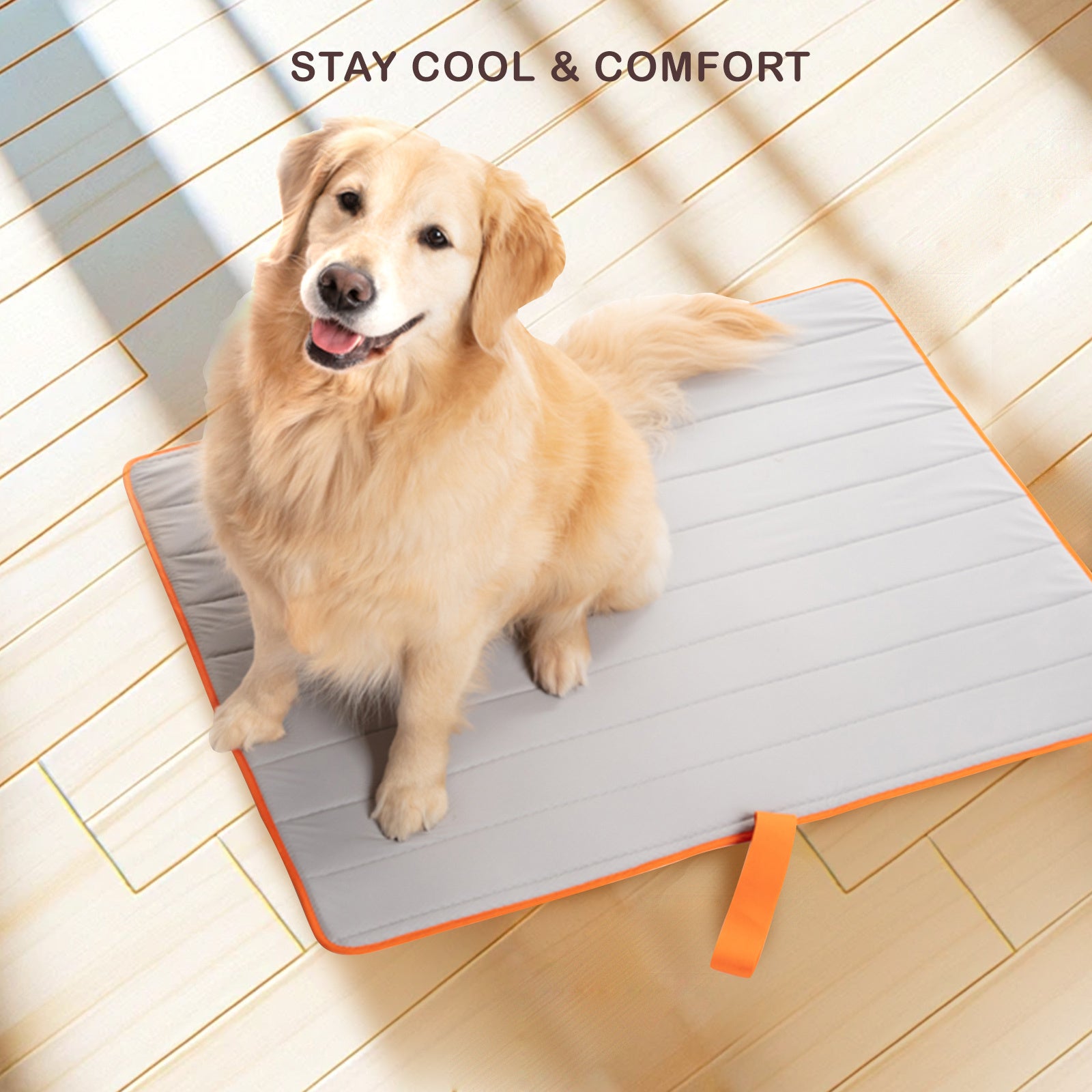 3D Air Mesh Pet Cooling Mat, Non-Slip, Travel Roll Up - Beige, Banhamsisun