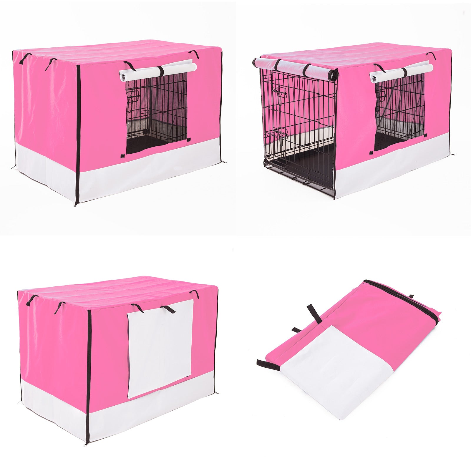 Waterproof Pink Dog Crate Cover, Windproof 24in - Paw Mate