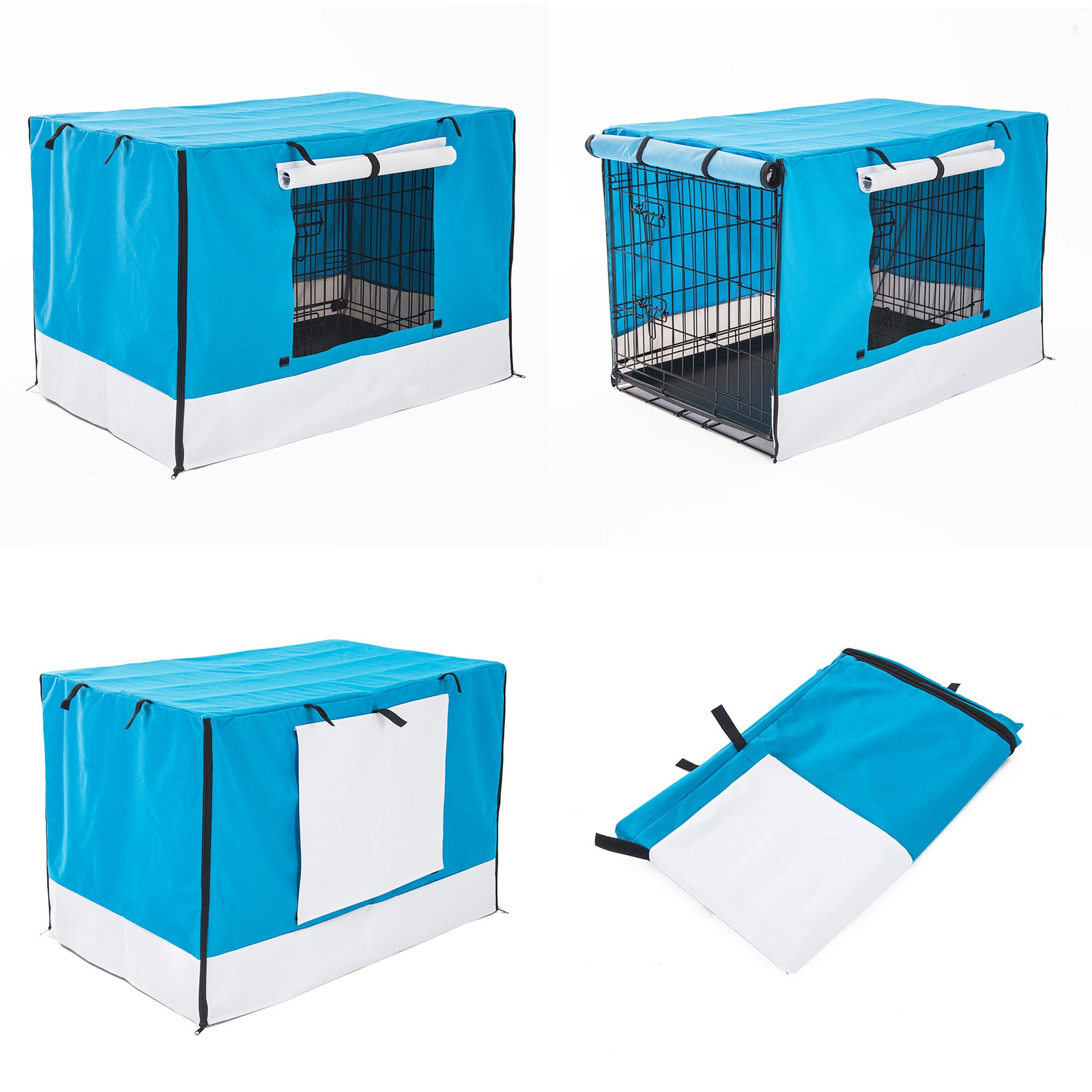 Waterproof Dog Crate Cover, 30in Canvas, Blue - Paw Mate