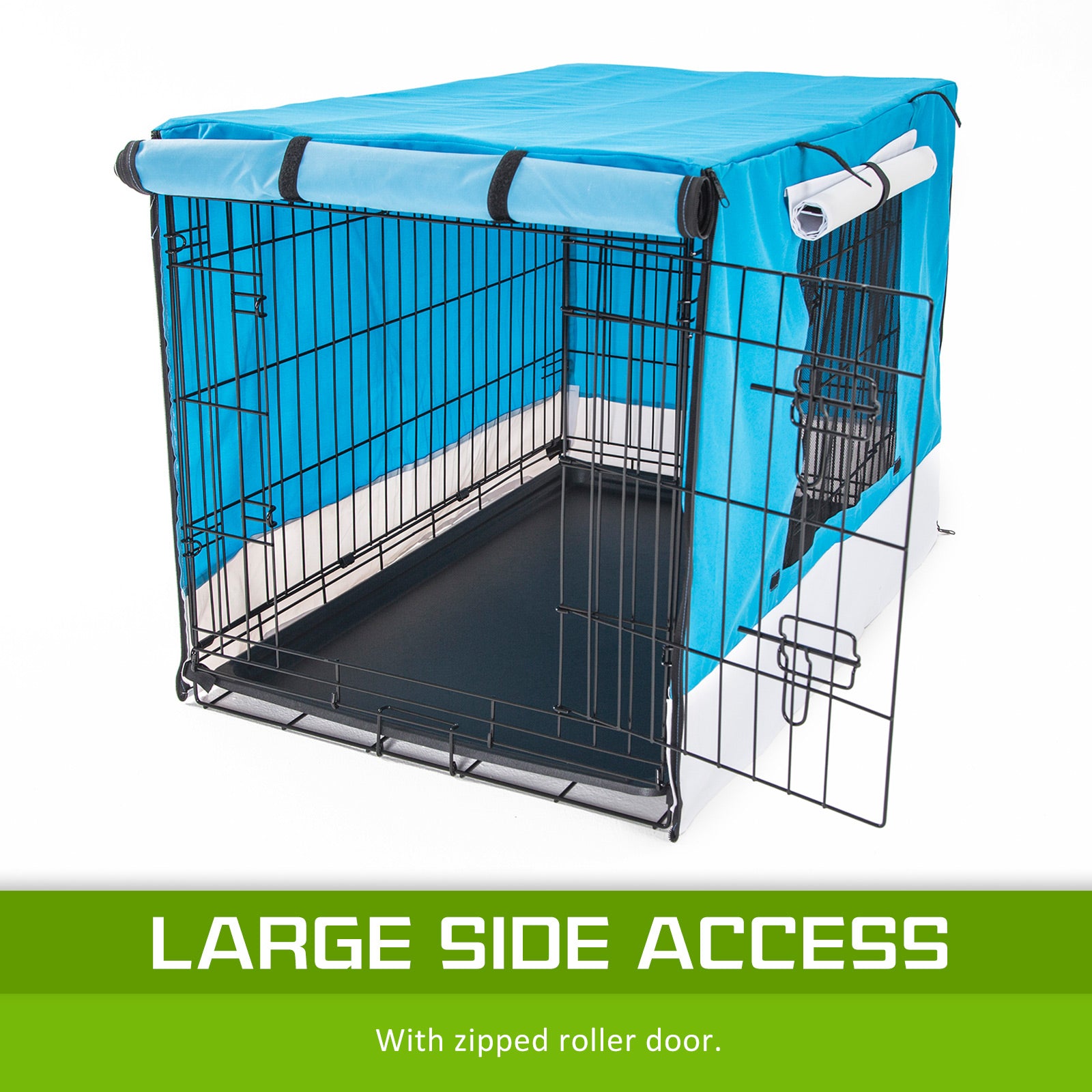 Waterproof Dog Crate Cover, 30in Canvas, Blue - Paw Mate