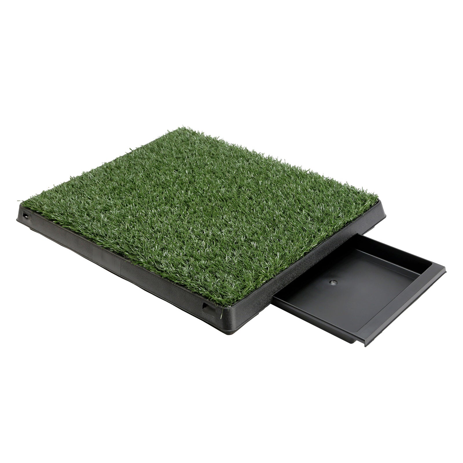 Durable Pet Potty Tray with 1 Grass Mat, PVC, 63x50cm, Paw Mate