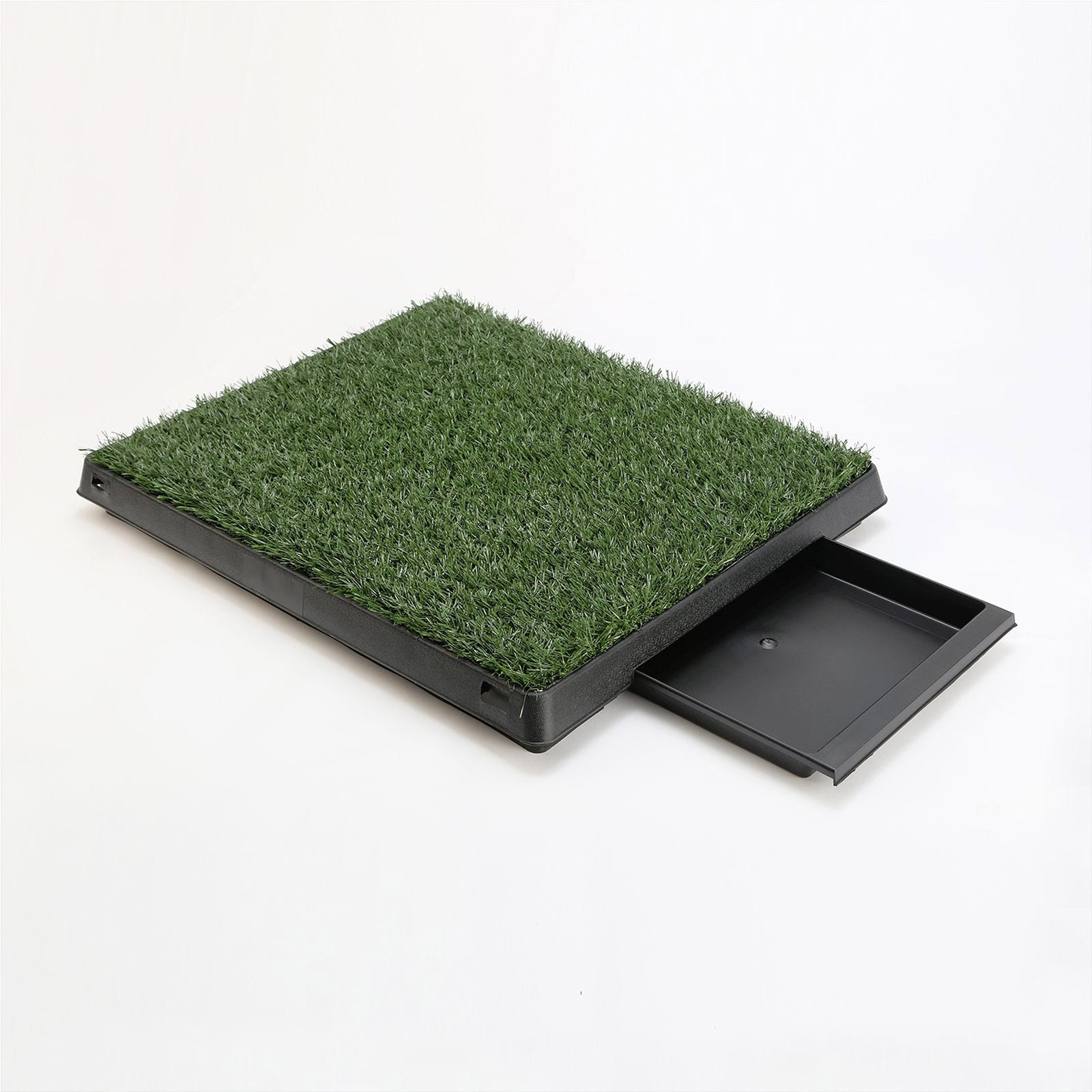 Durable Pet Potty Tray with 1 Grass Mat, PVC, 63x50cm, Paw Mate