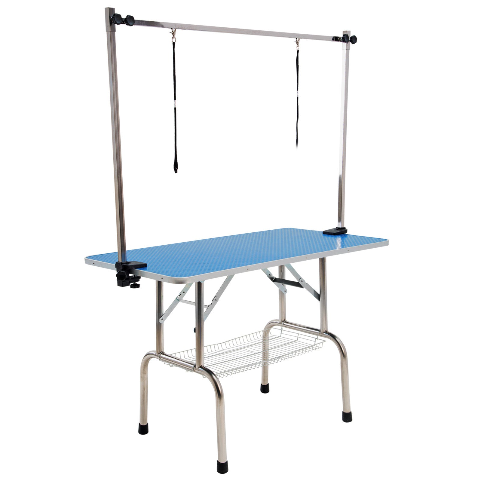 Adjustable Blue Pet Grooming Table, Non-Slip, Stainless Steel - Paw Mate