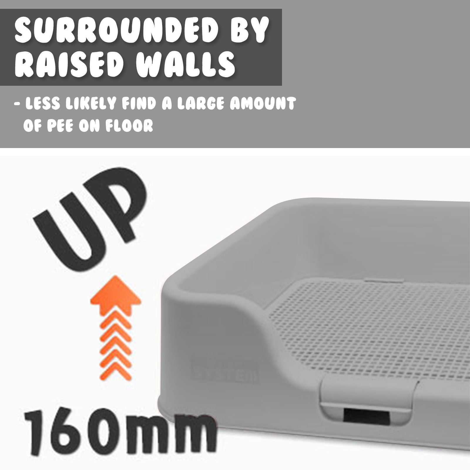 Leak-Proof Dog Potty Tray with Raised Walls, Anti-Slip - PS Korea