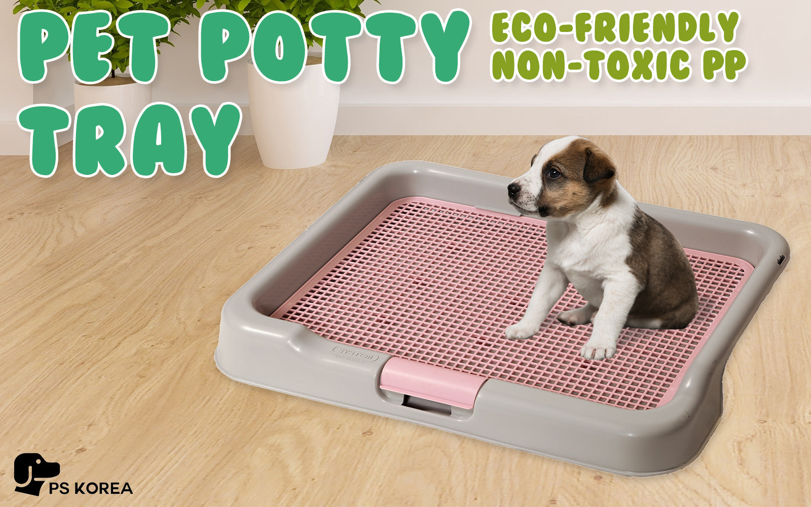 Leak-Proof Dog Pet Potty Tray, Non-Toxic, Grey - PS Korea