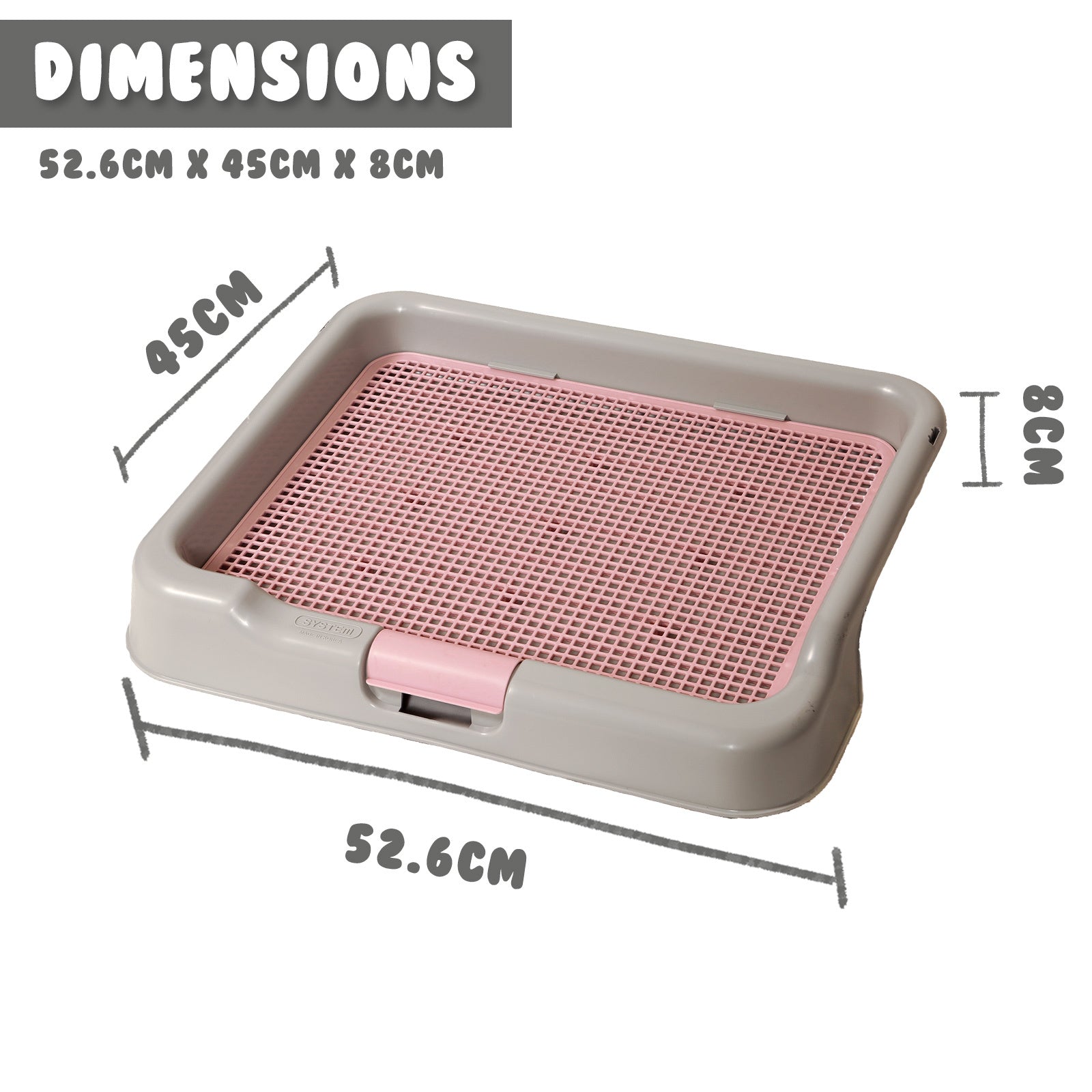 Leak-Proof Dog Pet Potty Tray, Non-Toxic, Grey - PS Korea