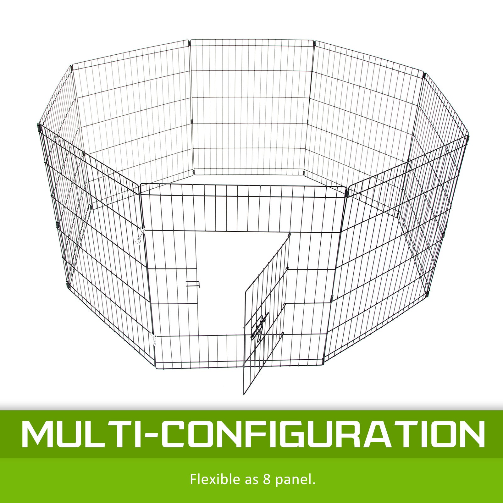 Foldable 8-Panel Pet Playpen with Cover, Steel Frame