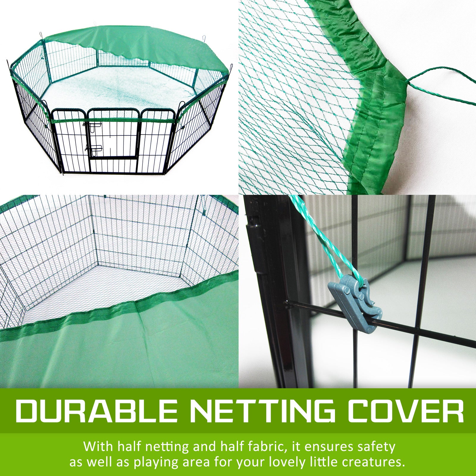 Heavy Duty Foldable Pet Playpen with Cover, Steel, 8 Panels - Paw Mate