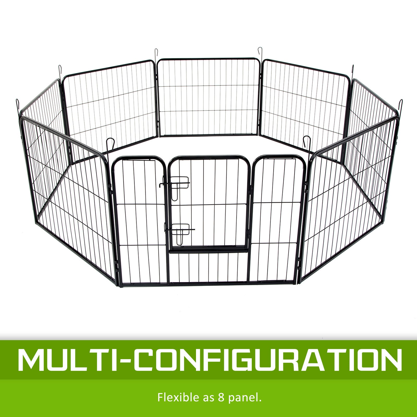 Heavy Duty Foldable Pet Playpen with Cover, Steel, 8 Panels - Paw Mate