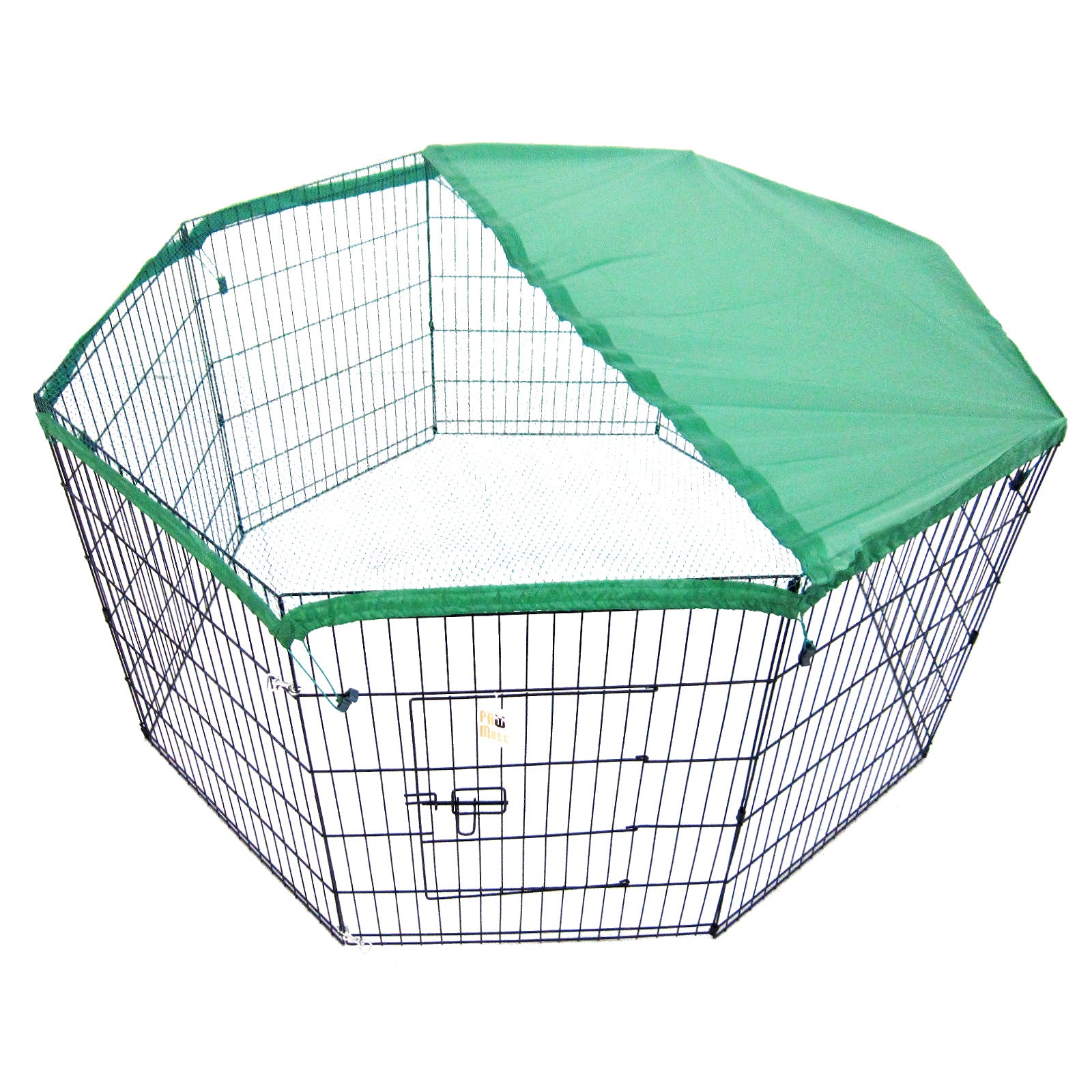 Half Net & Fabric Pet Playpen Cover 24in Green - Paw Mate
