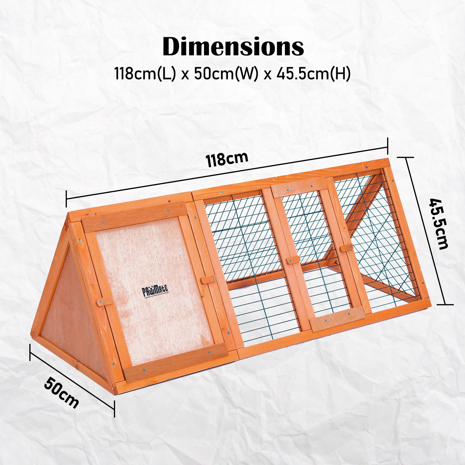 Non-toxic Fir Wood Rabbit Hutch Chicken Coop, Green Roof - Paw Mate