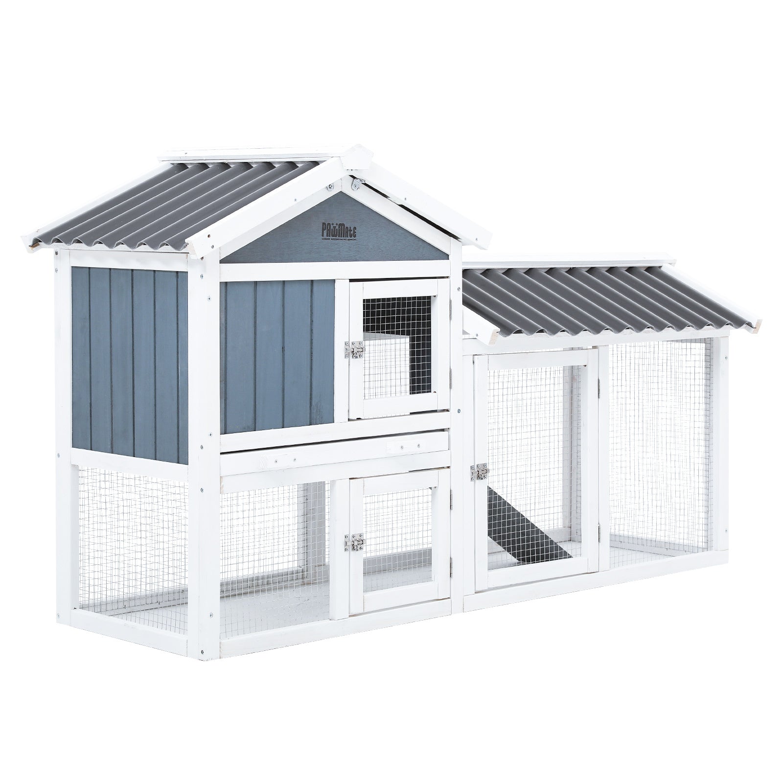 2 Storey Rabbit Hutch Chicken Coop with PVC Roof, PawMate