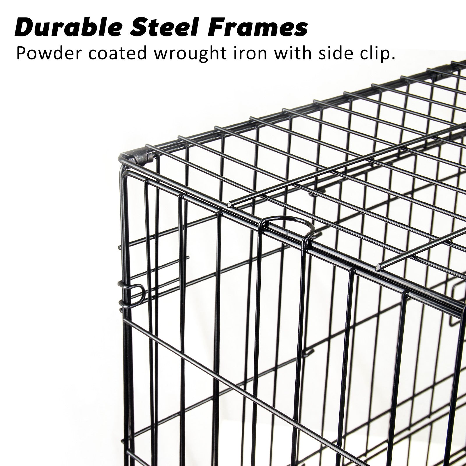 Durable Foldable Wire Dog Crate with Tray, 24in, Paw Mate