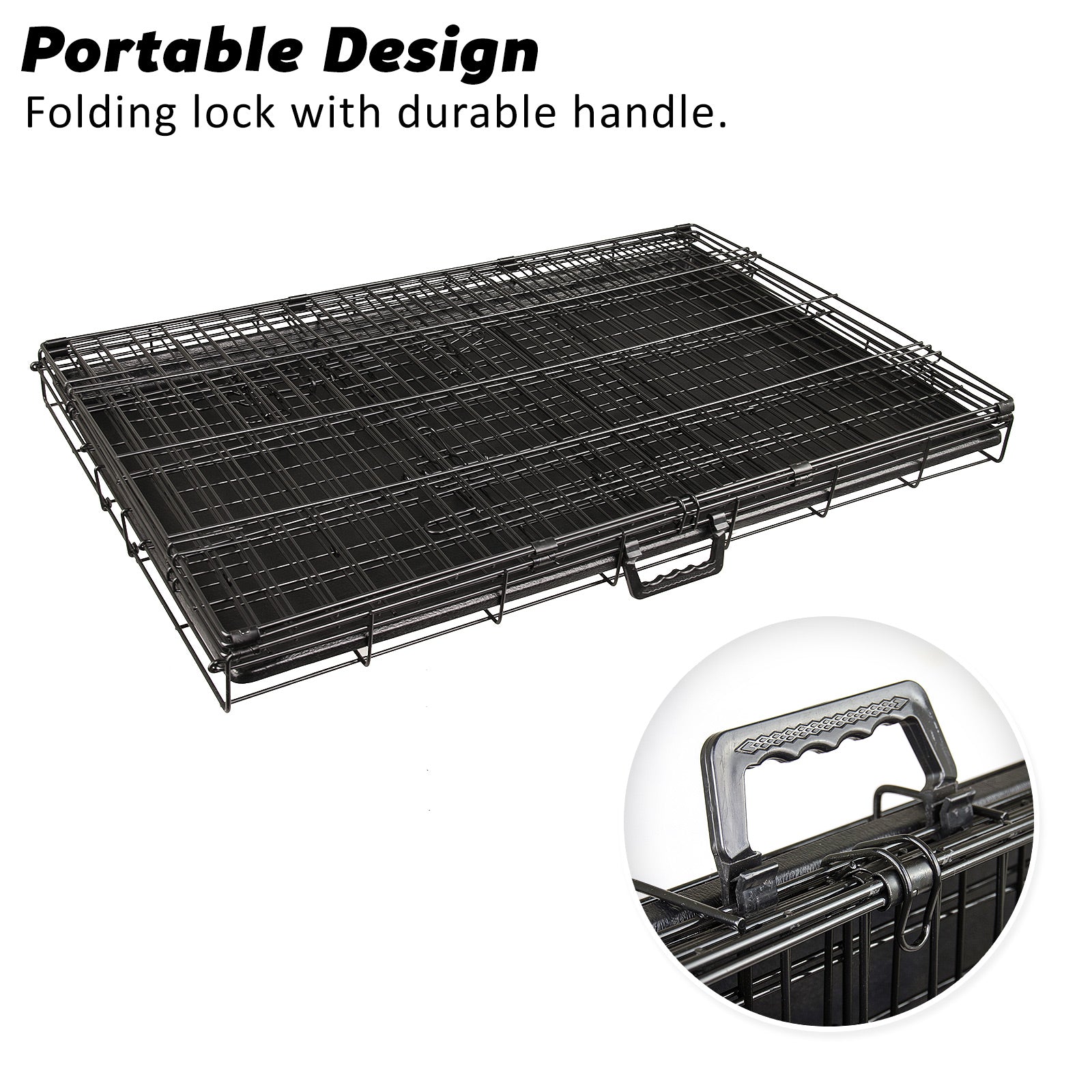 Durable Foldable Wire Dog Crate with Tray, 24in, Paw Mate