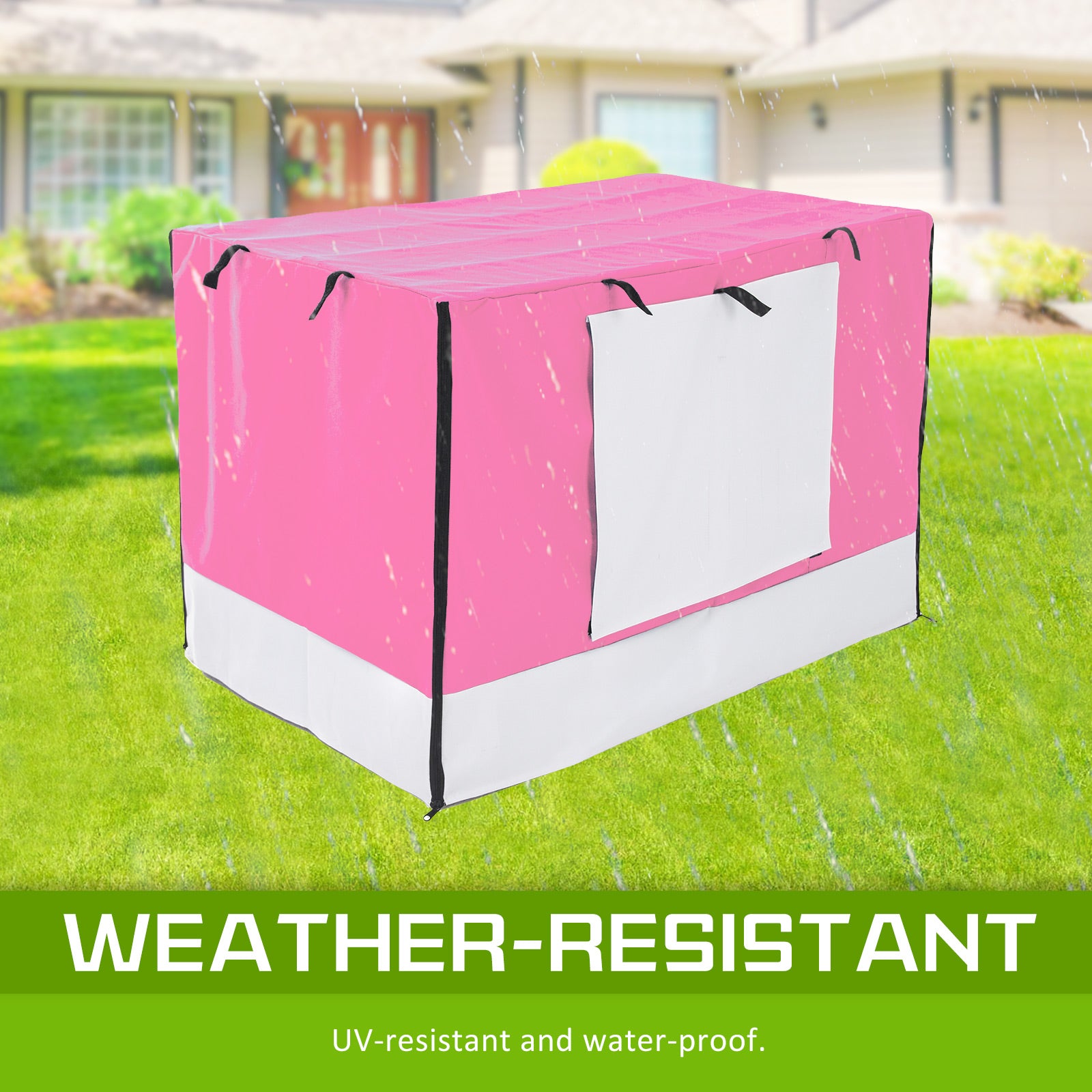 Durable Foldable Wire Dog Crate with Tray & Pink Cover 24in - Paw Mate