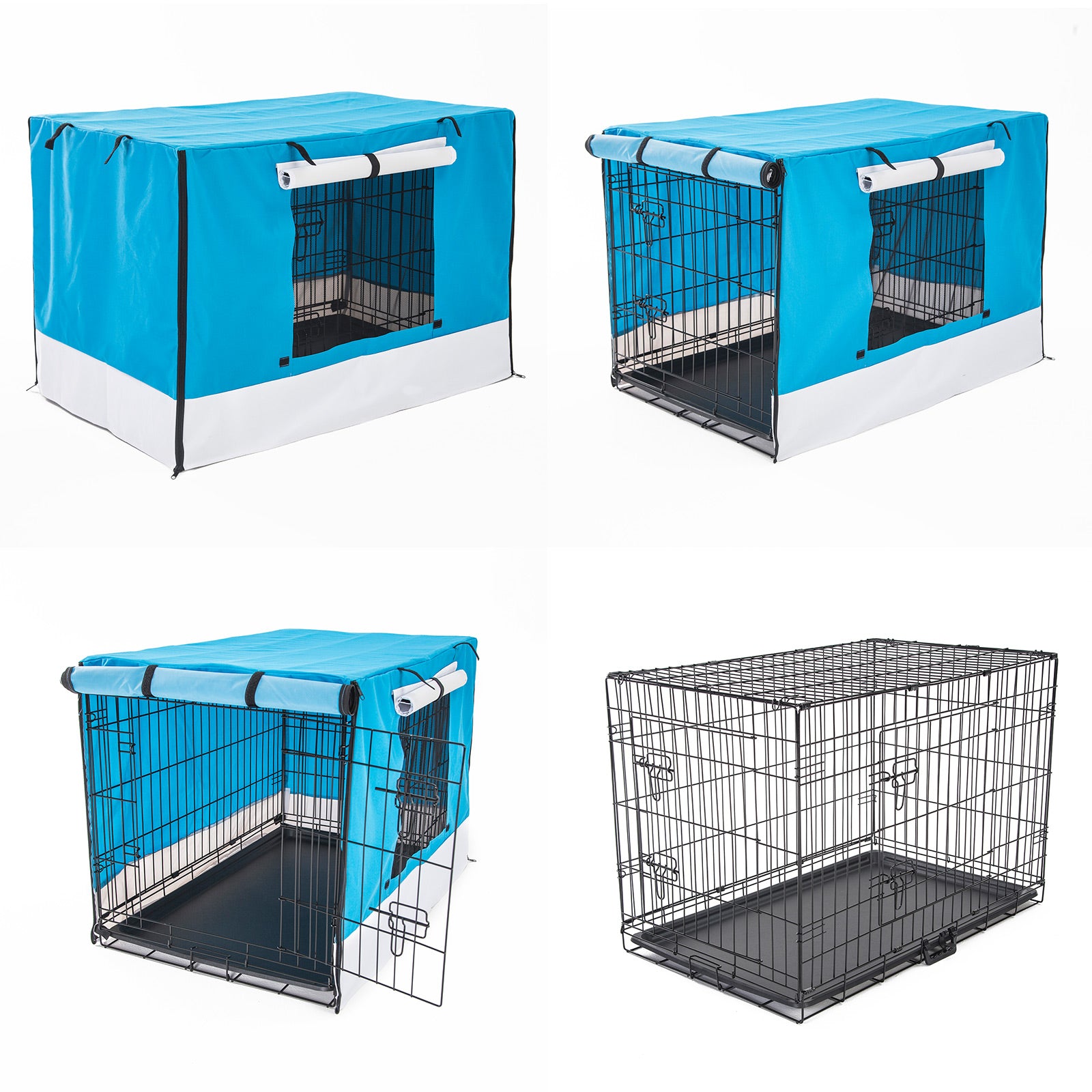 Foldable Wire Dog Crate 48in with Tray & Cover - Paw Mate