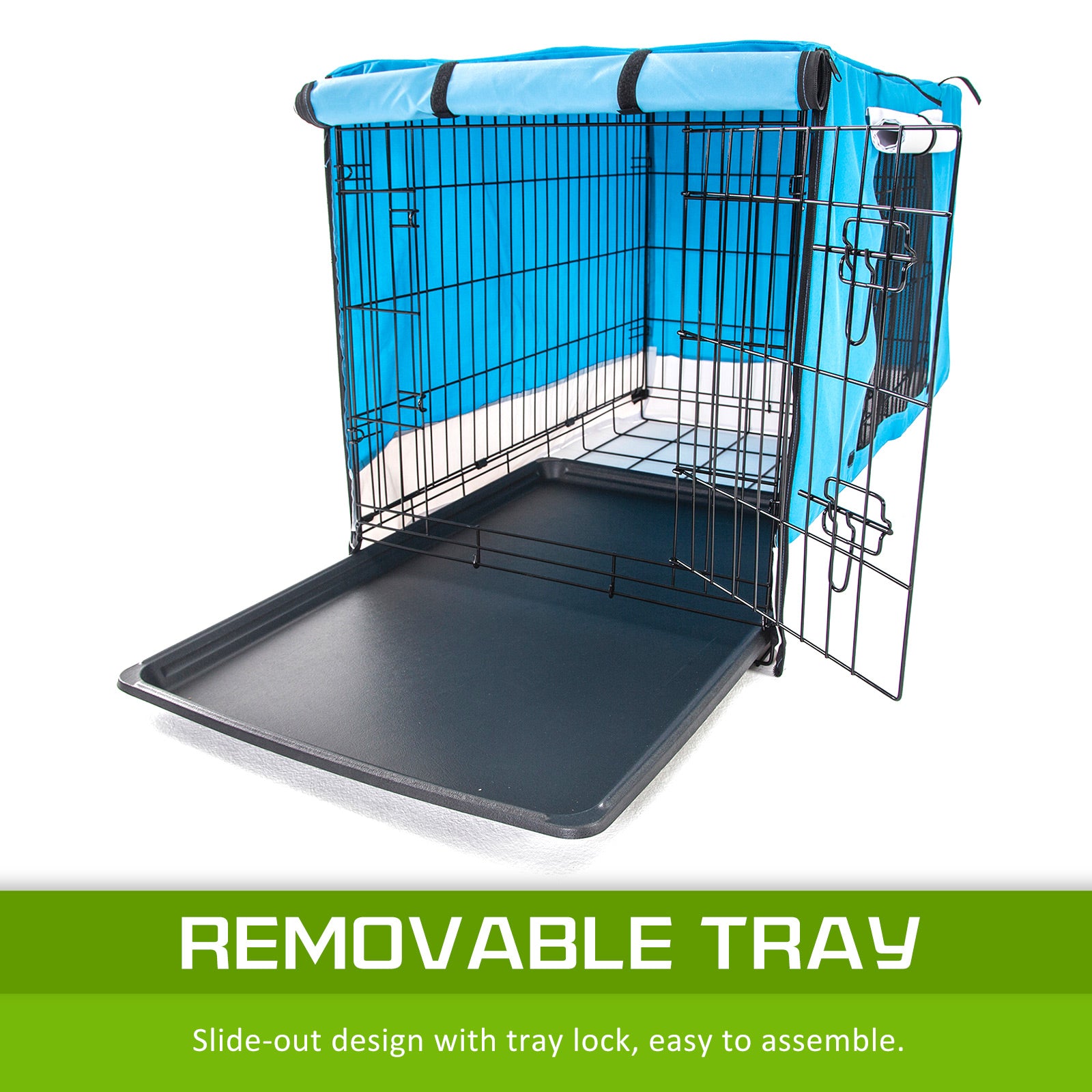 Foldable Wire Dog Crate 48in with Tray & Cover - Paw Mate