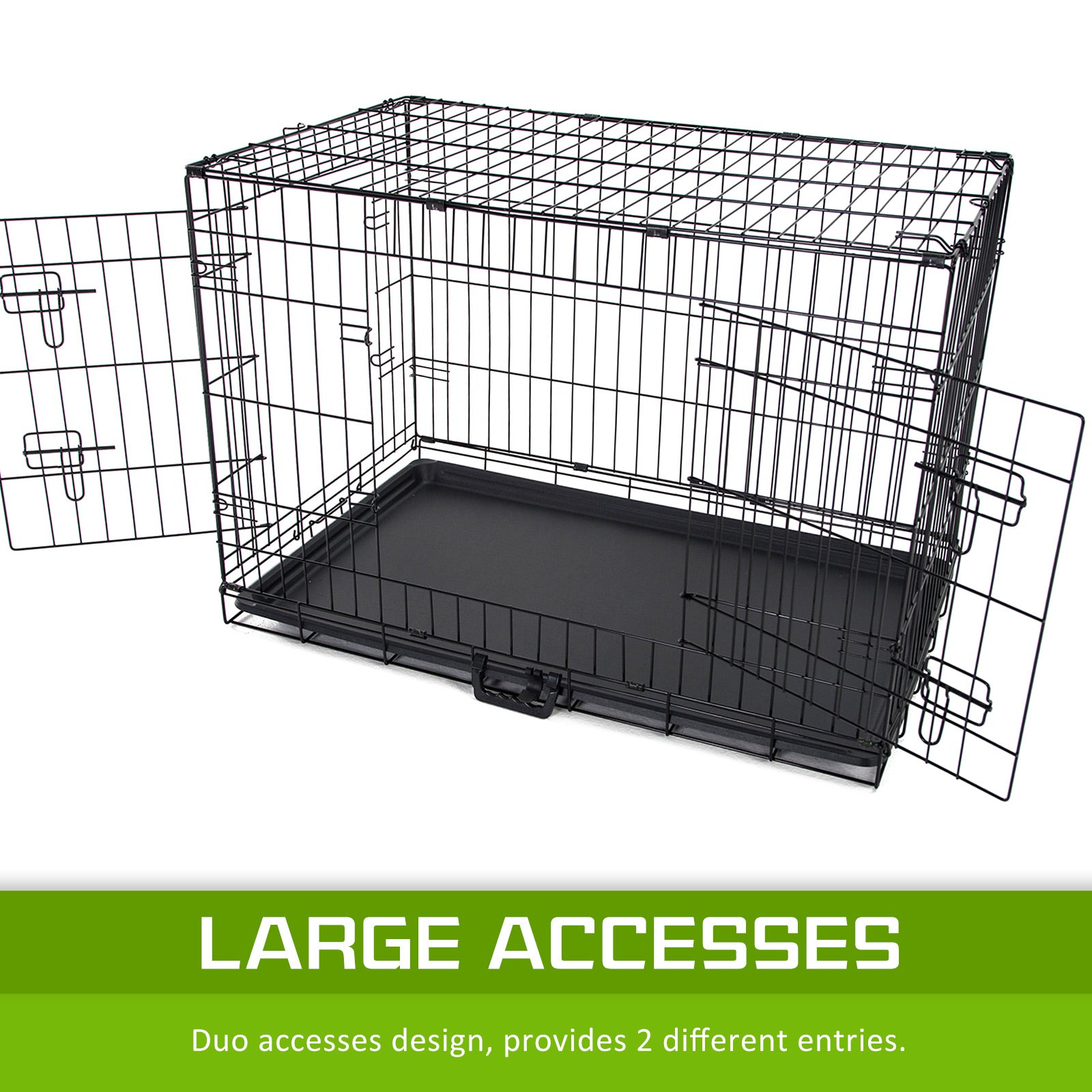 Foldable Wire Dog Crate 48in with Tray & Cover - Paw Mate